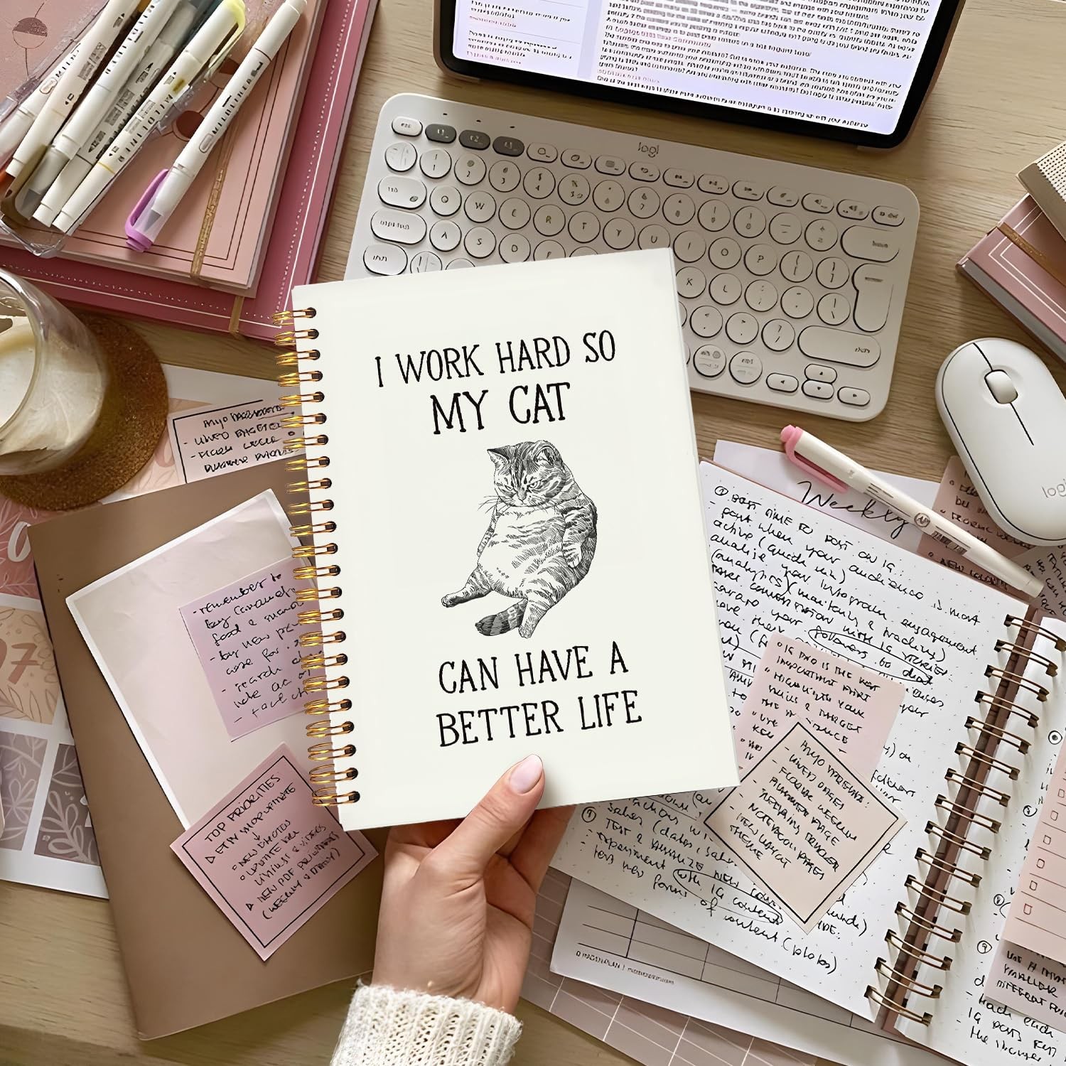 Lacama Cat Lover Gifts for Women Funny Notebook Journal, cat-4