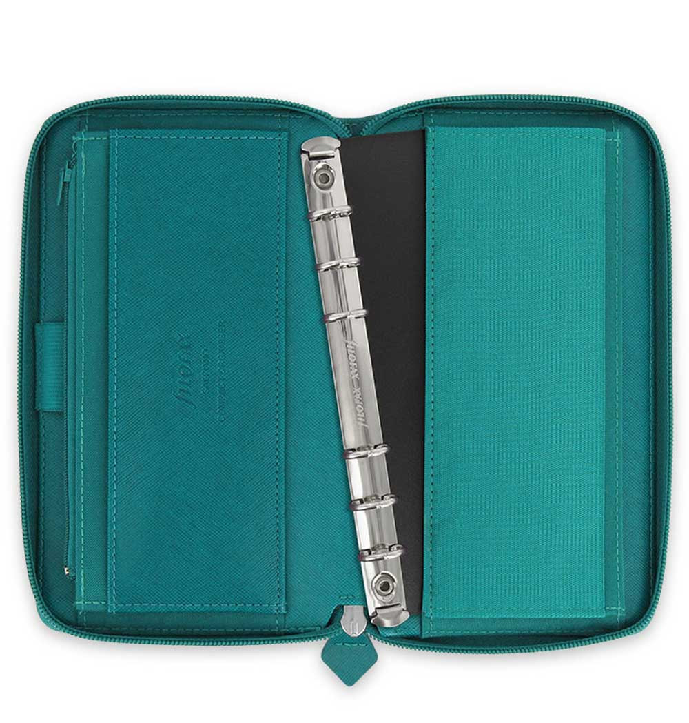 Filofax Saffiano Compact Zip Organiser Planner Diary Aquamarine Blue 022536 #B9