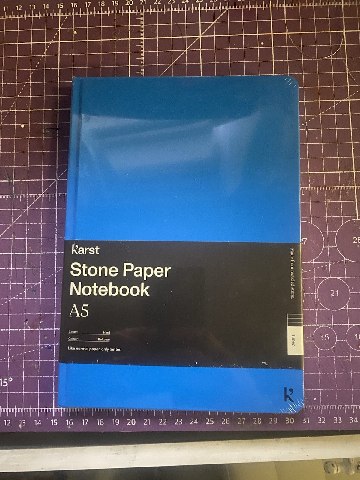 Blue Karst Stone Paper Journal. Lined, 144 Pages. Ultra-smooth, Lays Flat . New!