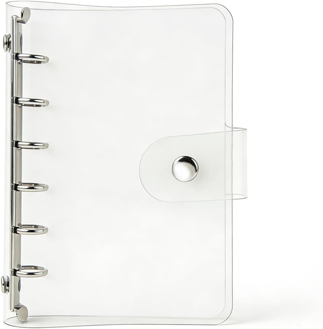 Natsumebasics A7 Binder 6 Ring Budget Binder Clear PVC Planner Cover Notebook Sh