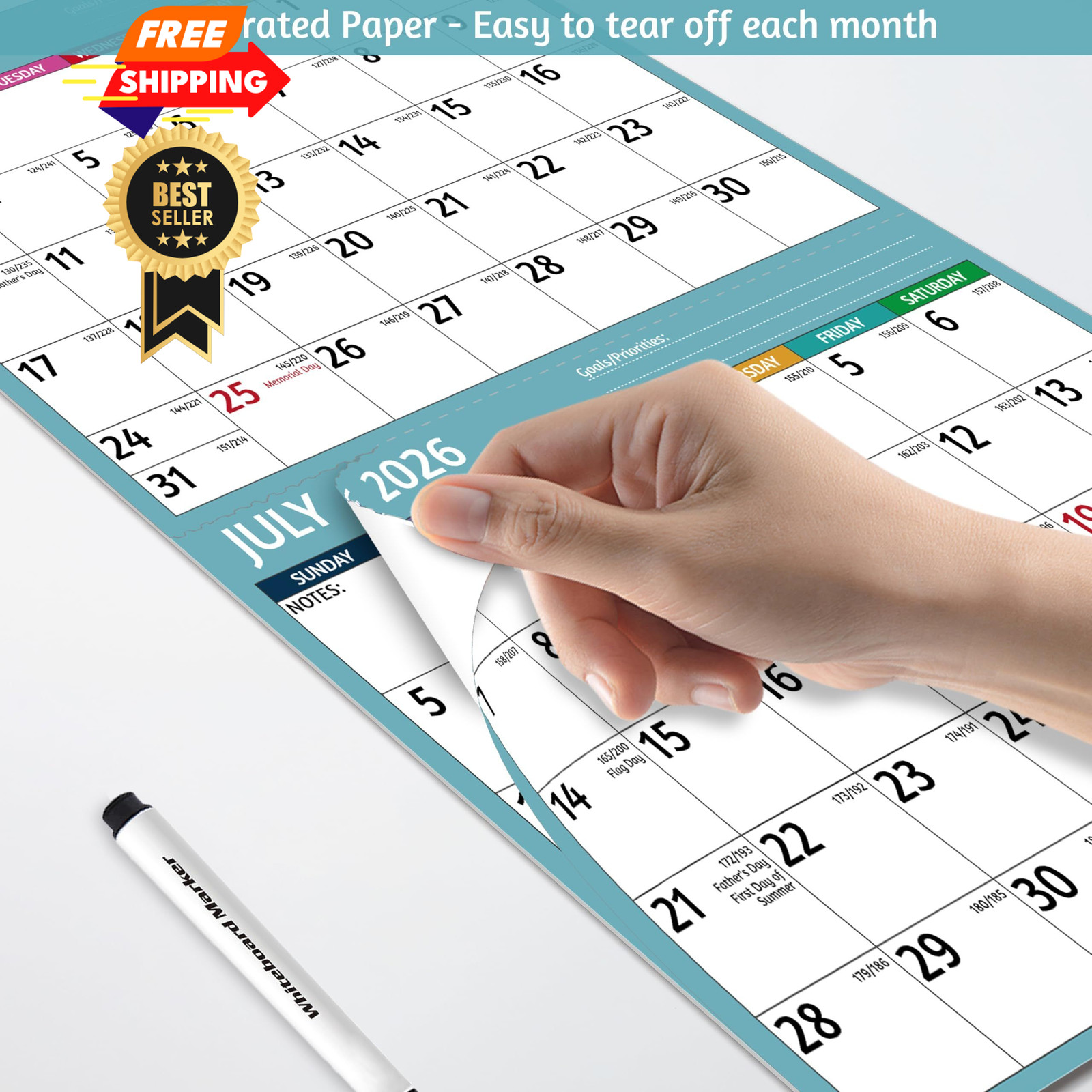 Wall Calendar 2026-2027 – 3 Month Vertical, Apr 2026 -…