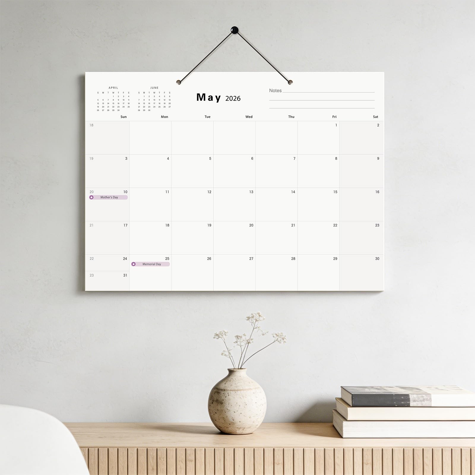 Desk Calendar (Jan.2026 – Jun.2027) 17″ ×12.4″ with Marked Jan.2026-Jun.2027