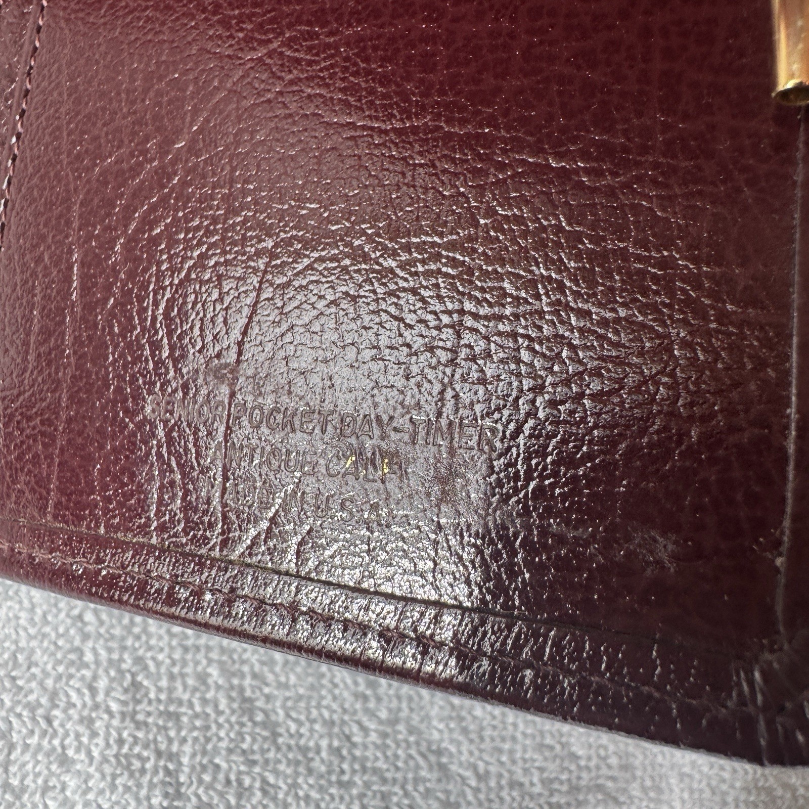 Day Timer Brown Leather Senior Pocket Planner Wallet Checkbook Organizer 4″ x 7″