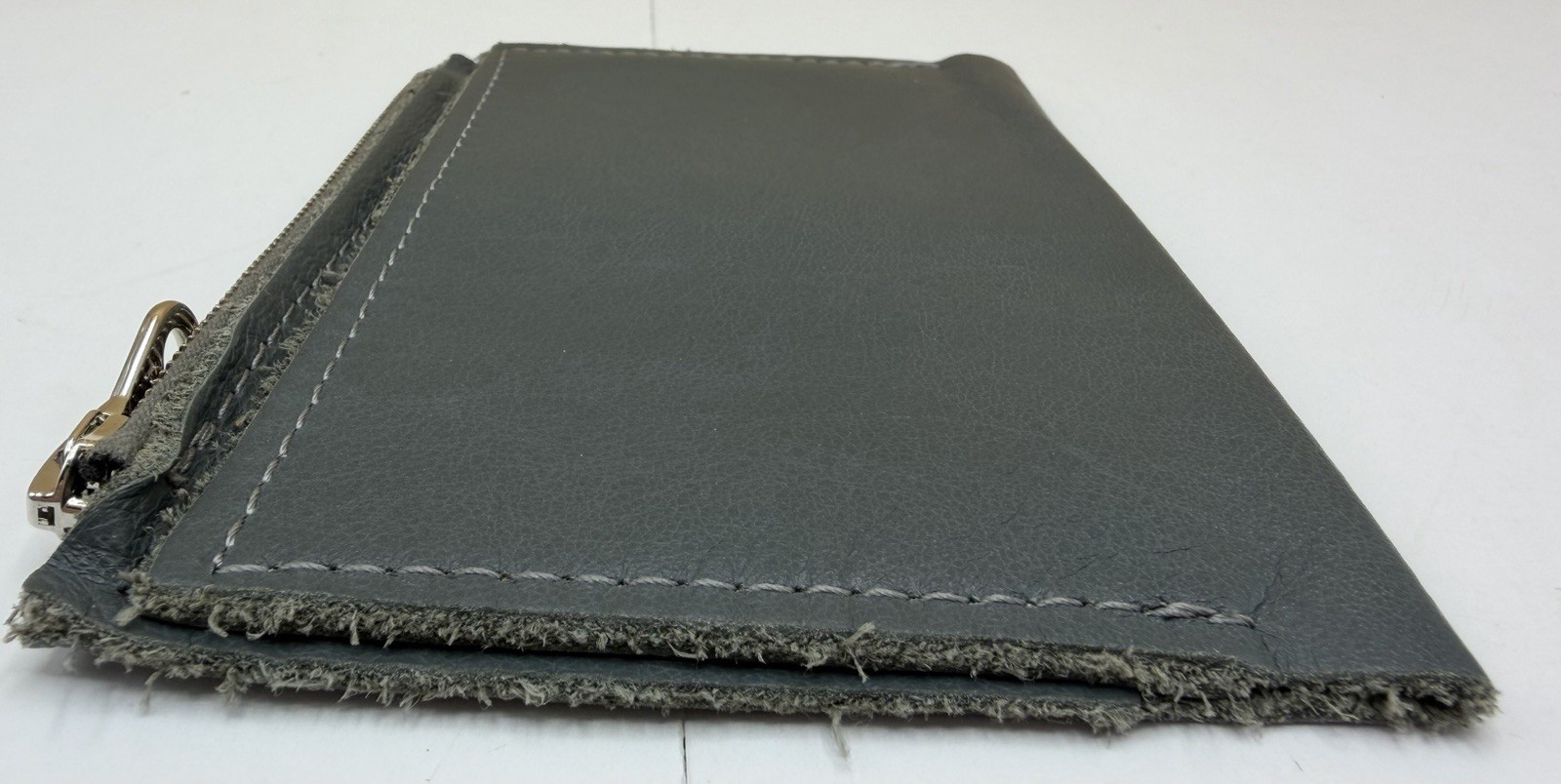 Foxy Fix Passport Leather Wallet TN Cover Gray Zip Pocket Traveler’s Notebook