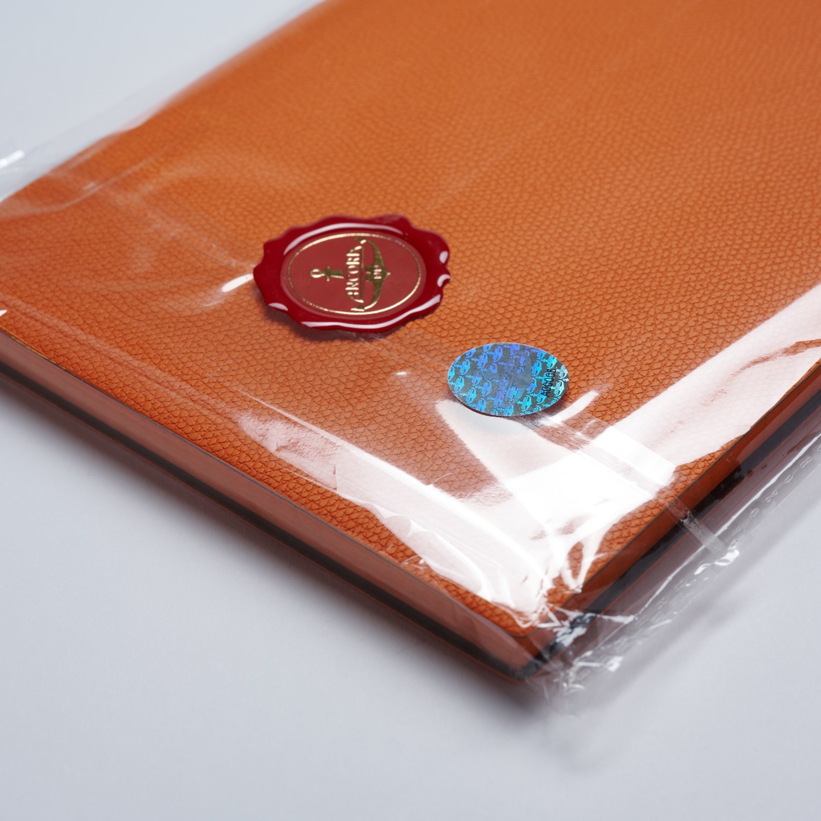 Ancora TERRACOTA FLAME Luxury ITALIAN Leather set of 3 Notebooks ( A6, A5, A4)