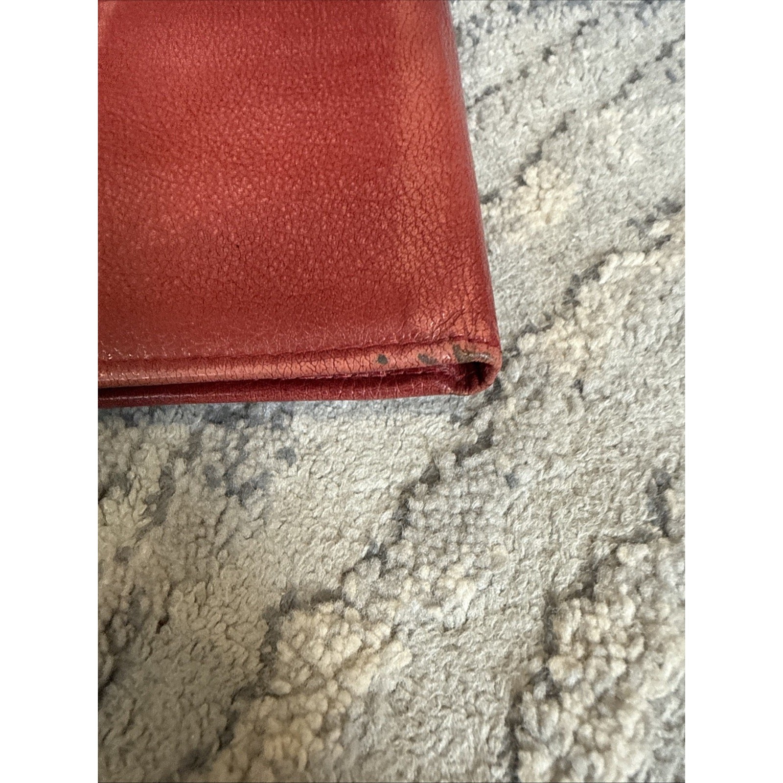 Vintage Pocket Day-Timer organizer Antique Calf Leather Red
