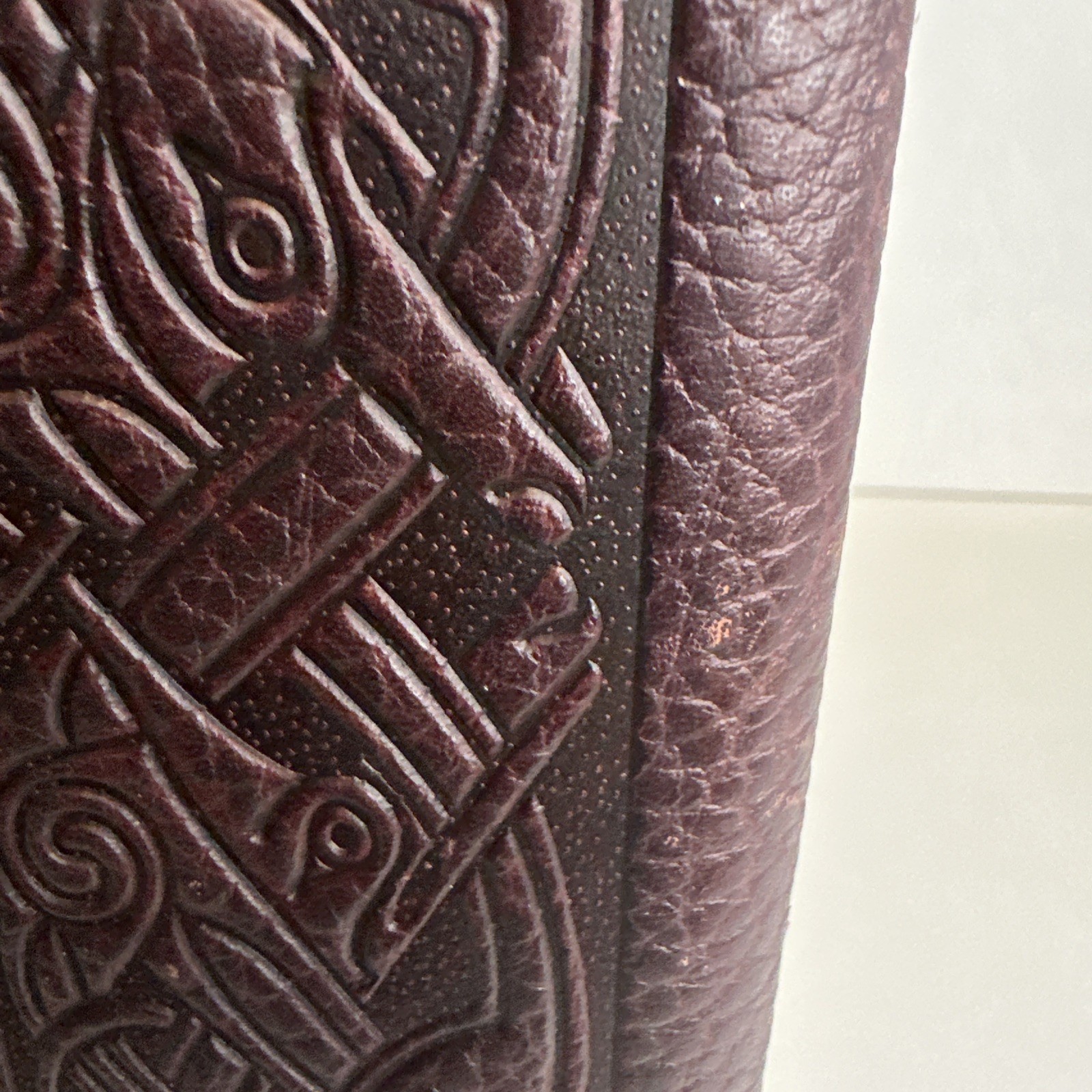 NEW Oberon Design Genuine Leather Journal Cover Irish Celtic Pewter Button 9×6