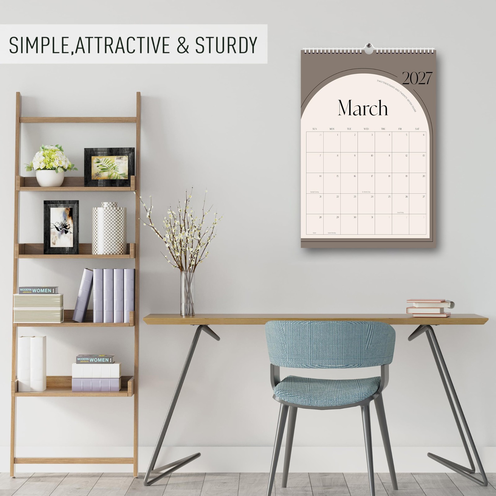 Aesthetic 2026-2027 Wall Calendar – 18 Jan 2026-Jun 2027, Green Vertical