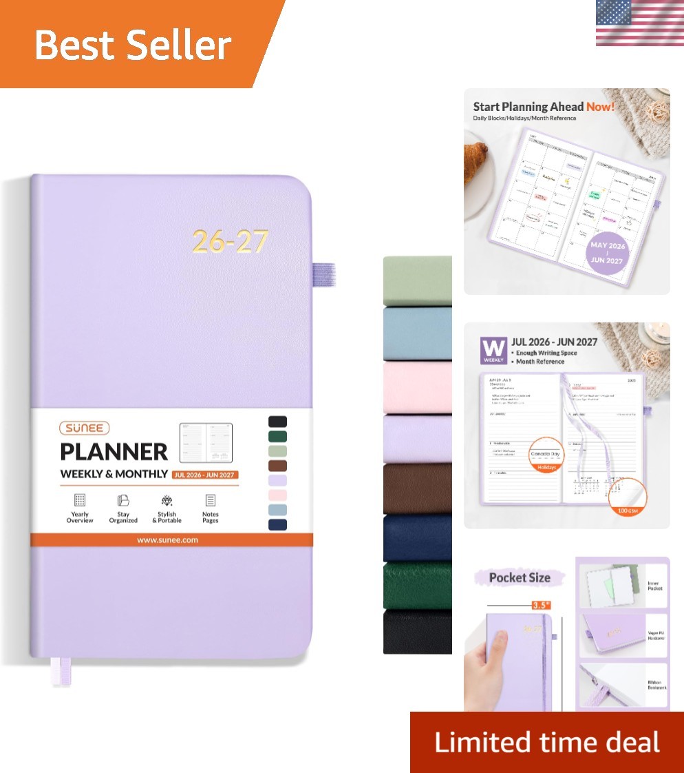 2026-2027 Pocket Weekly Planner for Purse 3.5″ x 6″ – 12 July 2026 – June 20…