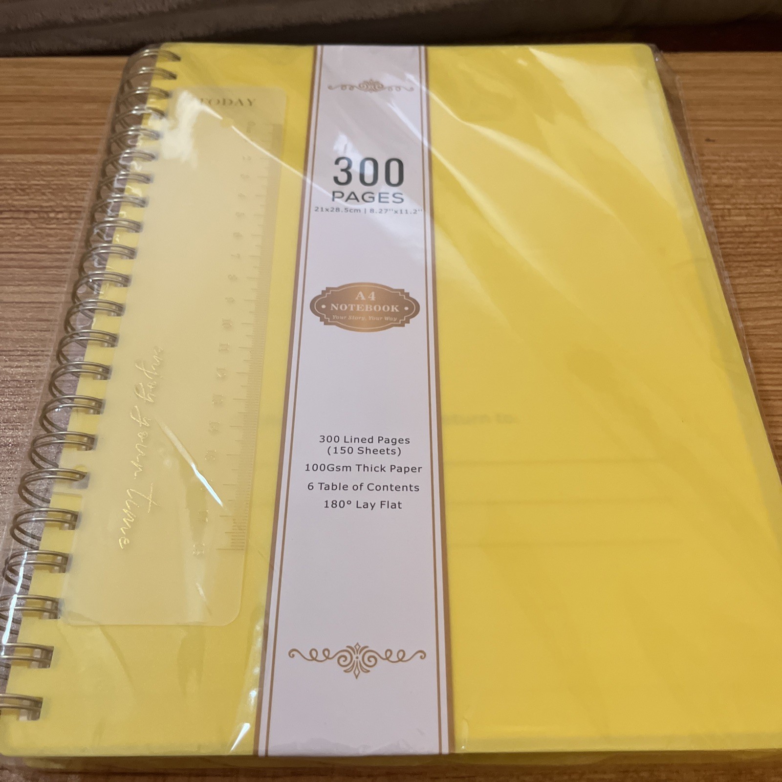 300 Lined Pages(150 Sheets) 100 GSM Thick Paper 6 table ofContents 180deg Flat