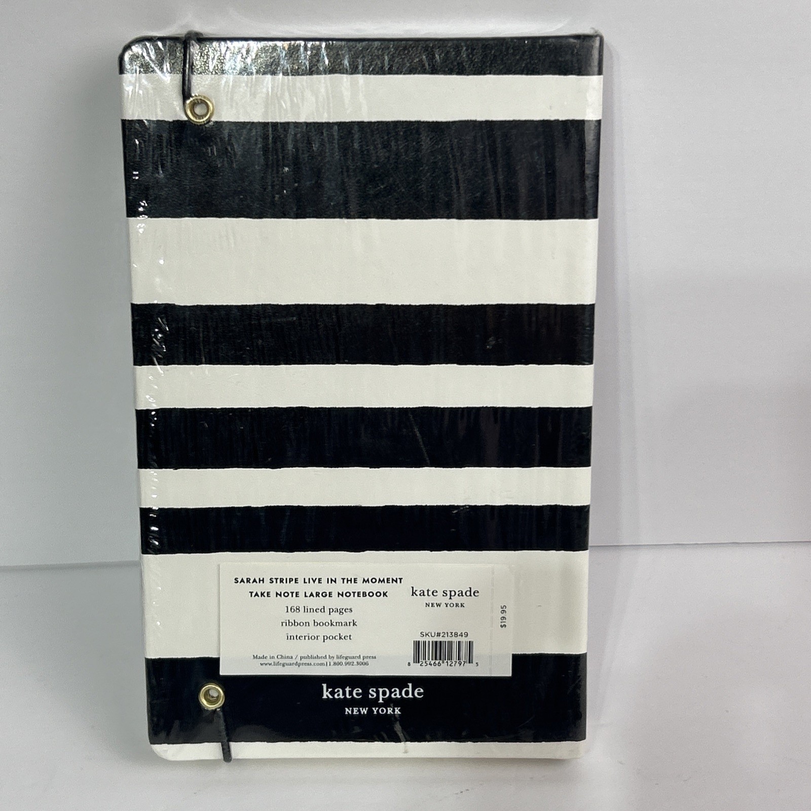 Kate Spade Travel Notebook Sarah Stripe Live in The Moment 168 Lined Pages (a8)