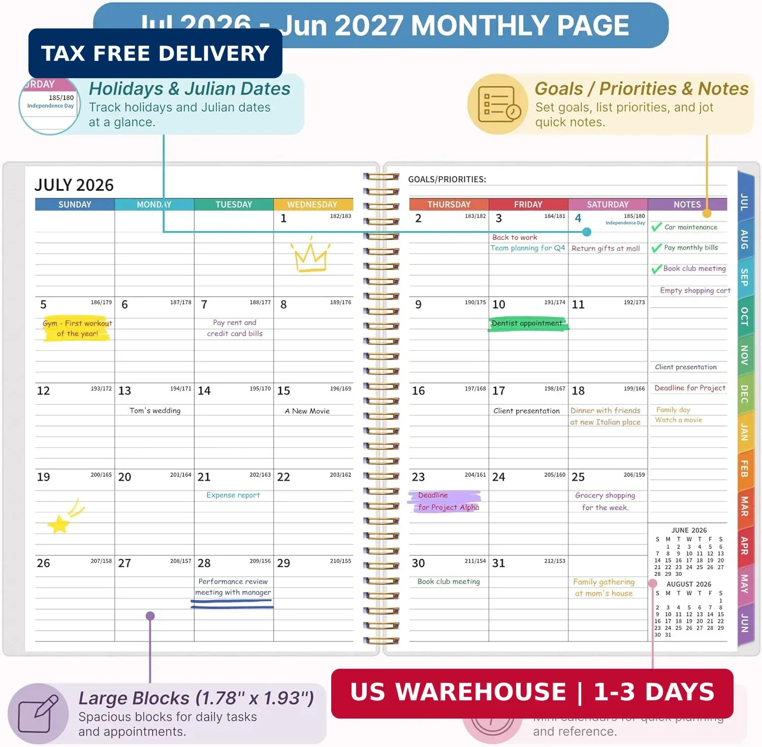Teacher Planner 2026-2027, Teacher Planner for Academic Year, July 2026 – June 2