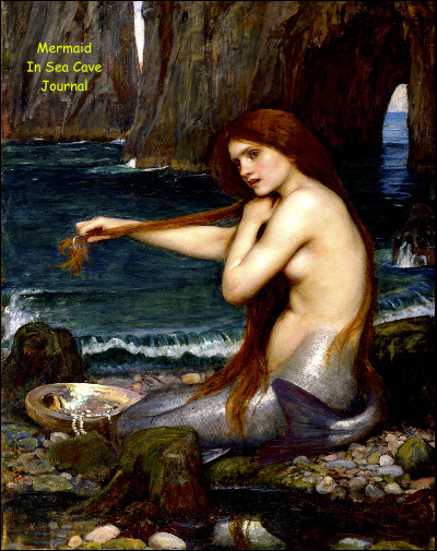 Mermaid in Sea Cave Journal 8×10 Journal/Notebook 200 Ruled Pages Waterhouse