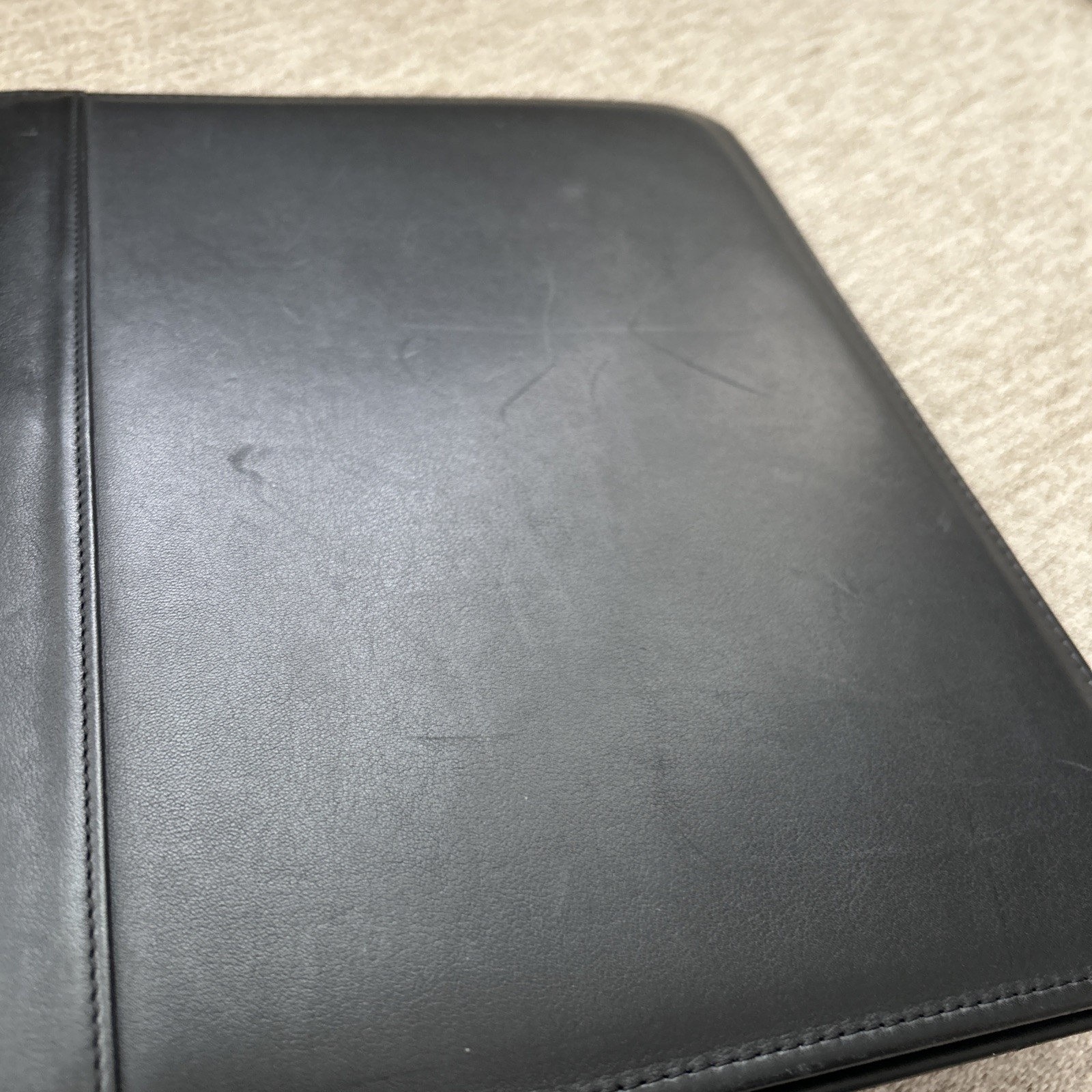 McKinley Made In America Black Leather Open 3-Ring Binder/Organizer/Legal Folio