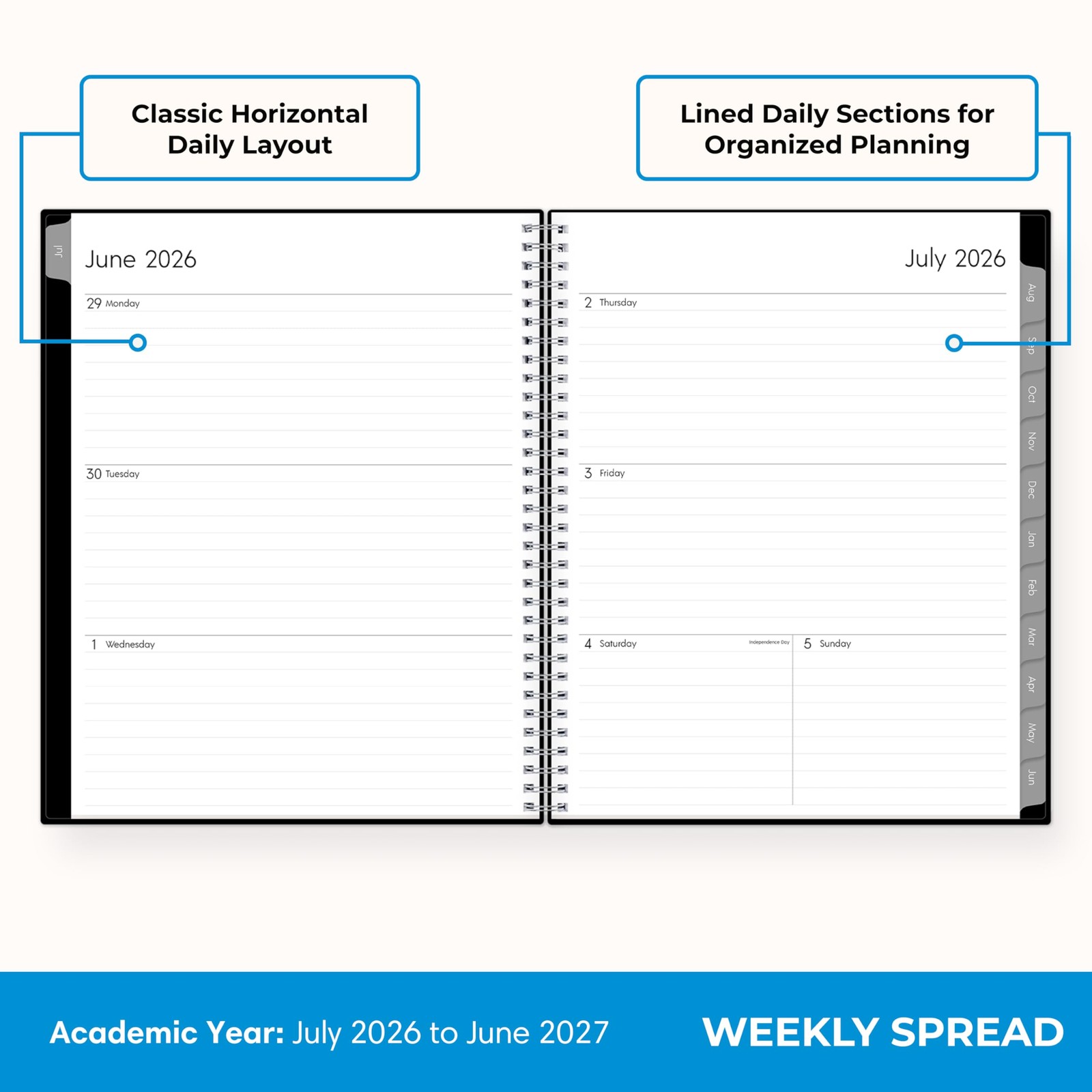 Blue Sky 2026-2027 Weekly and Monthly Academic 7″ x 9″, Enterprise- 2026/2027