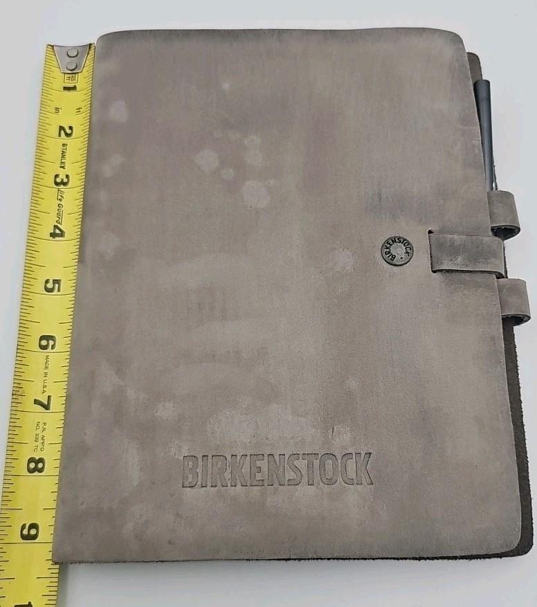 Birenstock Grey Leather Planner/Paper/Journal 9 1/2″x7″ Refillable And Keychain