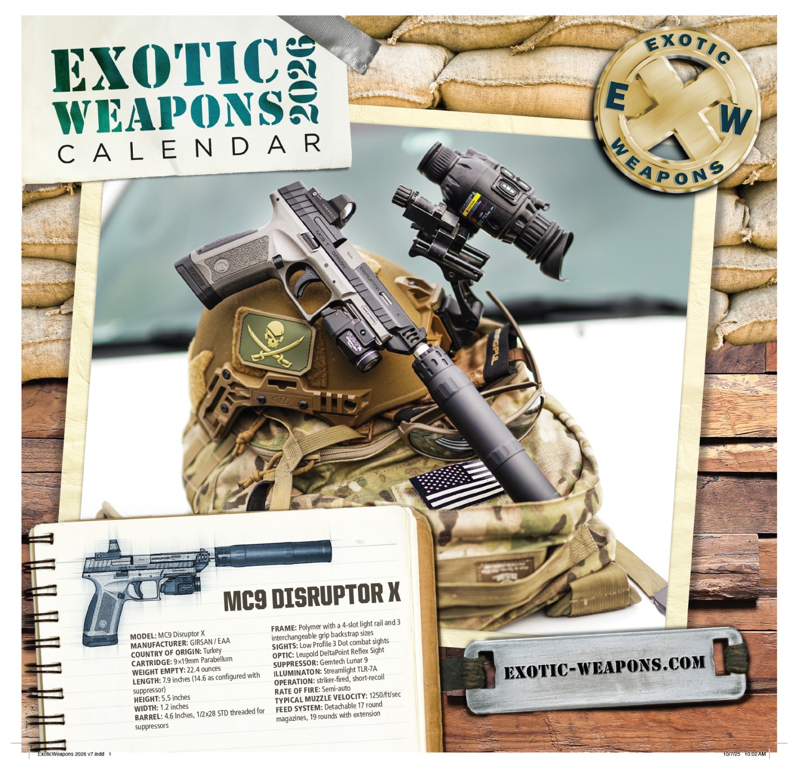 Exotic Weapons 2026 Gun Wall Calendar – military airsoft gun collectors