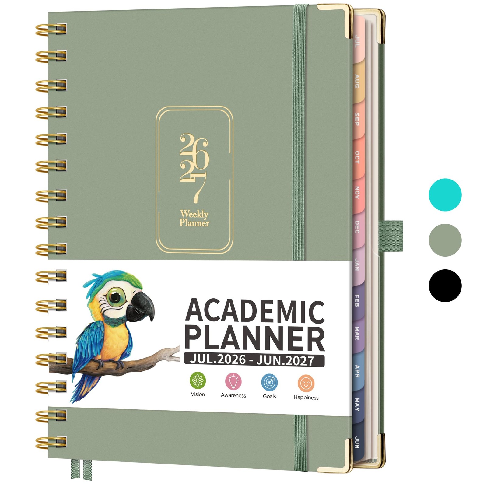 RETTACY Academic Planner 2026-2027, Weekly and 5.7″ x 8.3″, Light Green