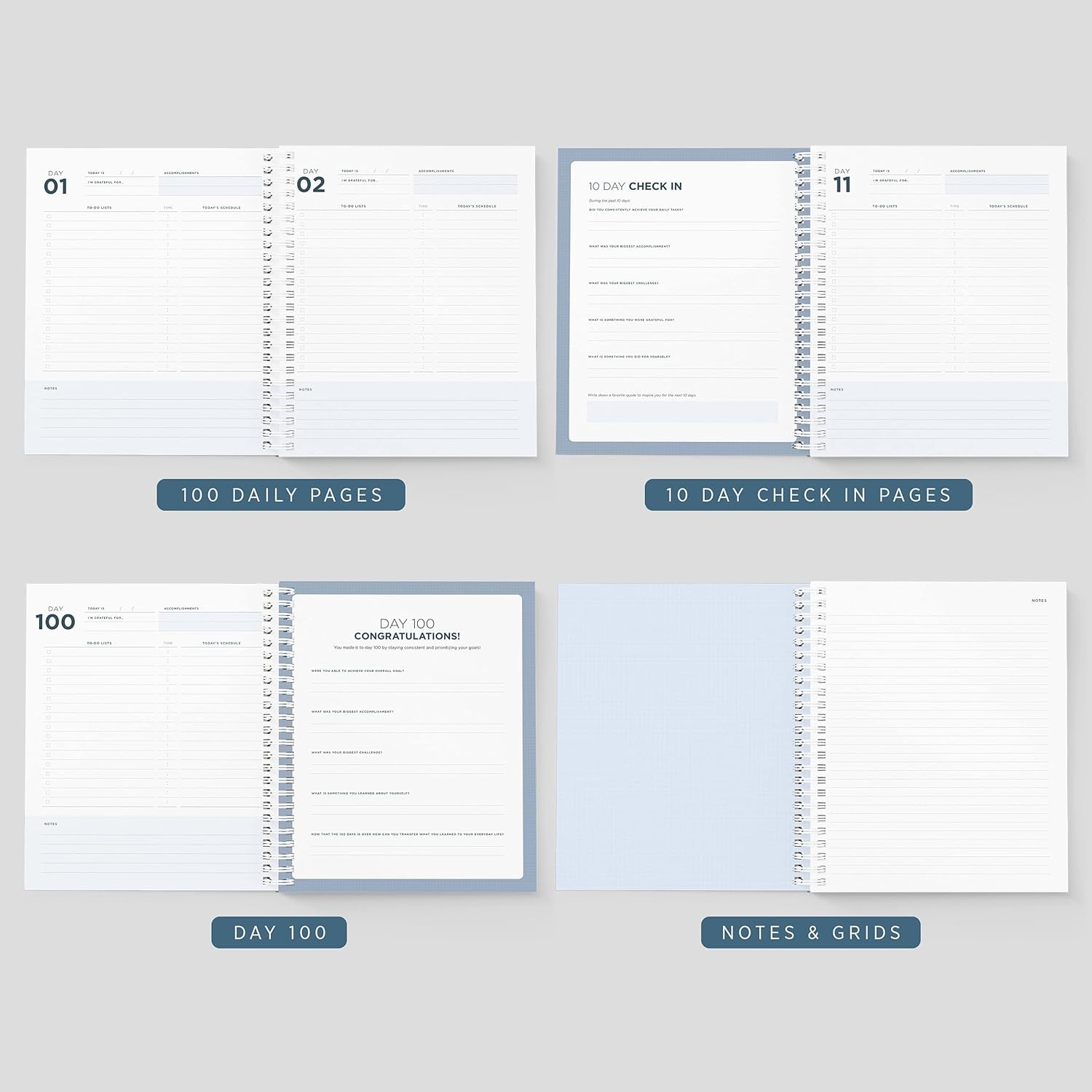 La Lune Undated Goal Journal by Bright Day, Inspirational Appointment Productivi