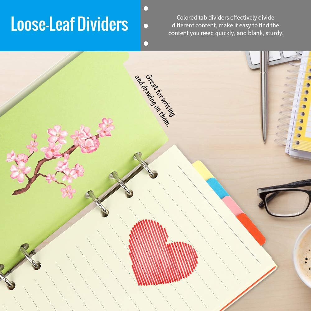 A6 Paper, Planner Inserts for A6 Binder, 6.73″X3.74″ Lined Paper, with Binder Po