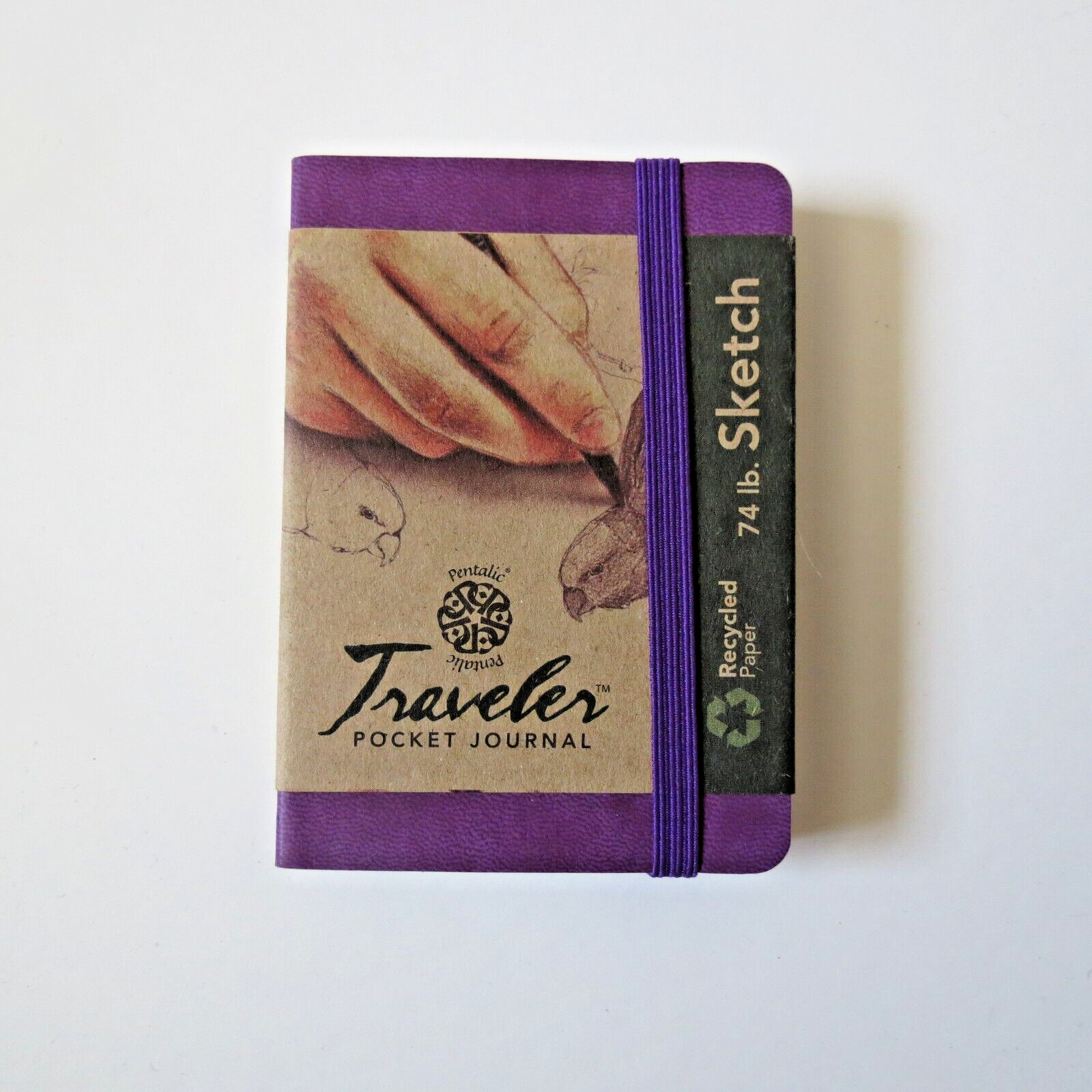 Pentalic Traveler Pocket Journal – 74 lb Sketch 4″x3″ Purple