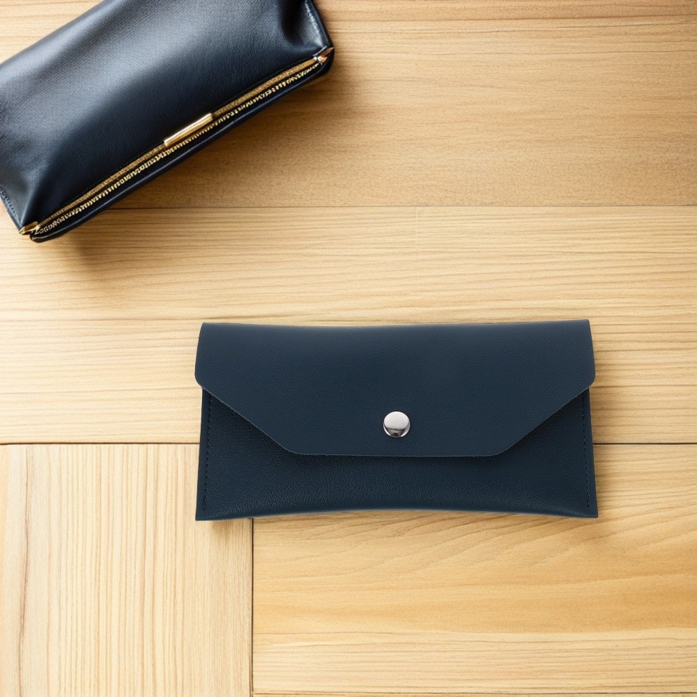 2Pcs Slim PU Cash Envelope Wallet Reusable Money Holder Travel Document Pouch