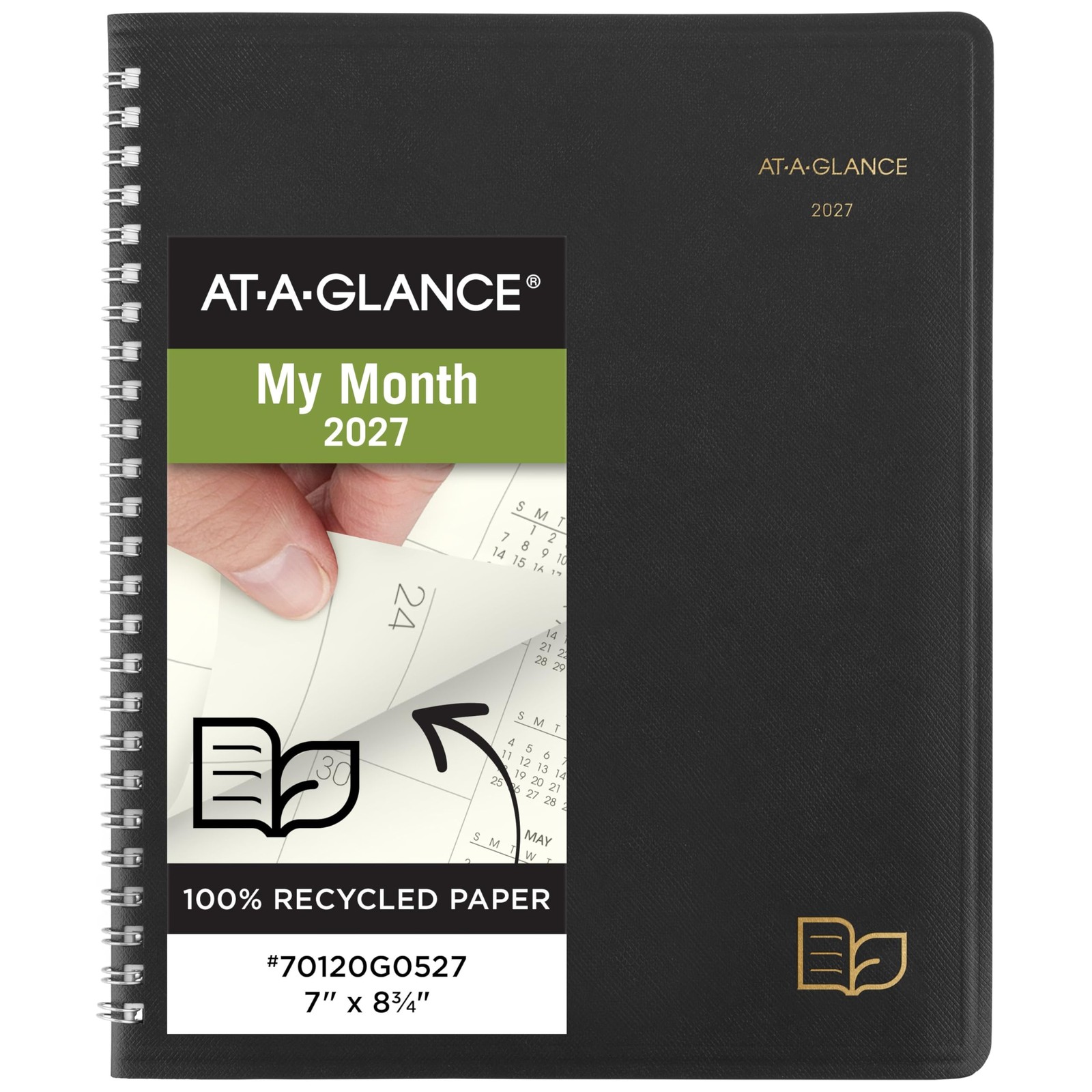 AT-A-GLANCE 2027 Planner, Monthly, 7″ x 8.75″, Tabbed, x Black