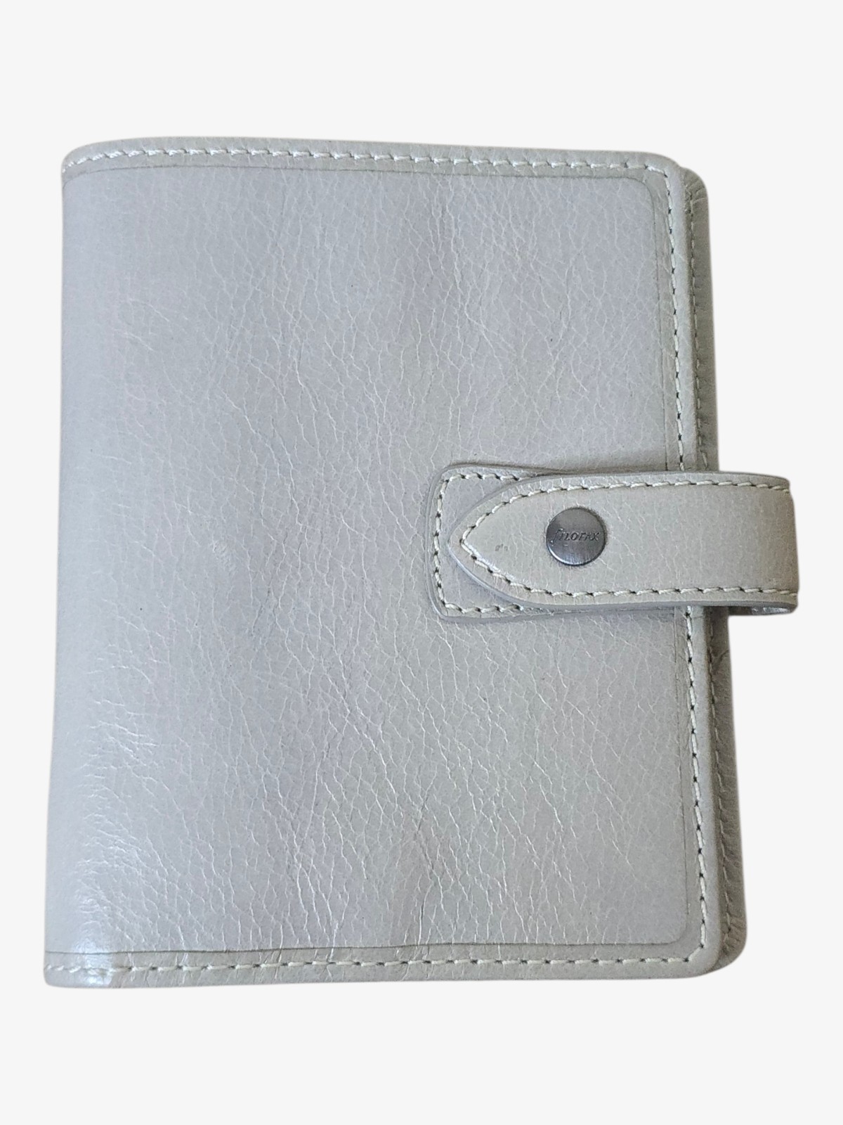 Filofax Malden Pocket Organizer Gray Antiqued Leather Planner Binder Zip Pocket