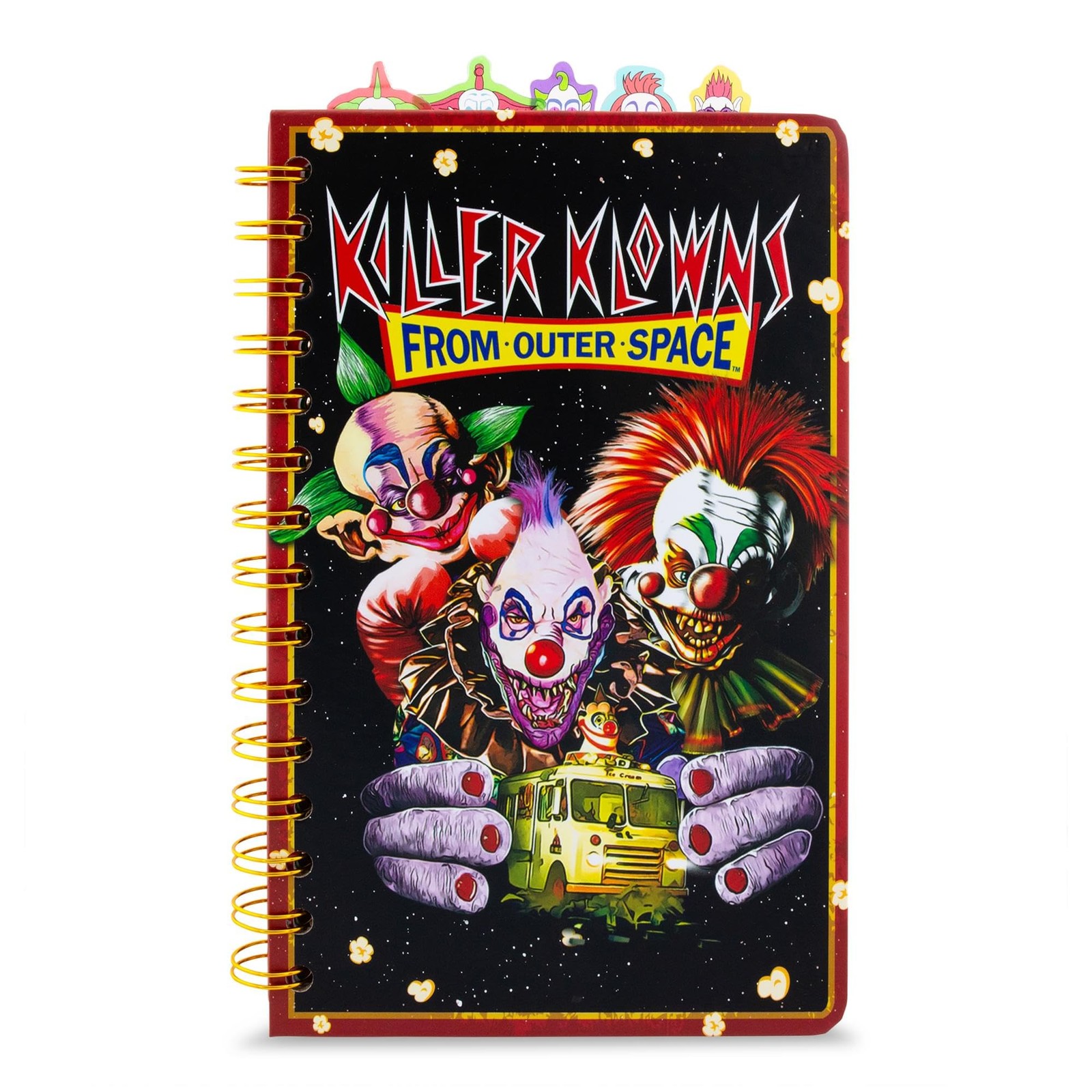 Killer Klowns From Outer Space Spiral Notebook 5 Tab Blank Journal 5X8 Inches