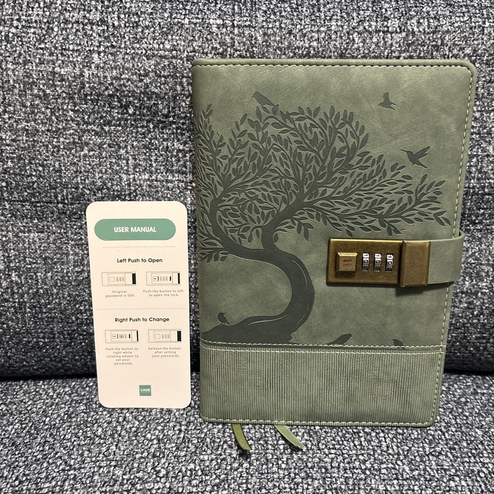 Vintage Diary with Lock for Women Men 256 Pages Leather Password Journal New