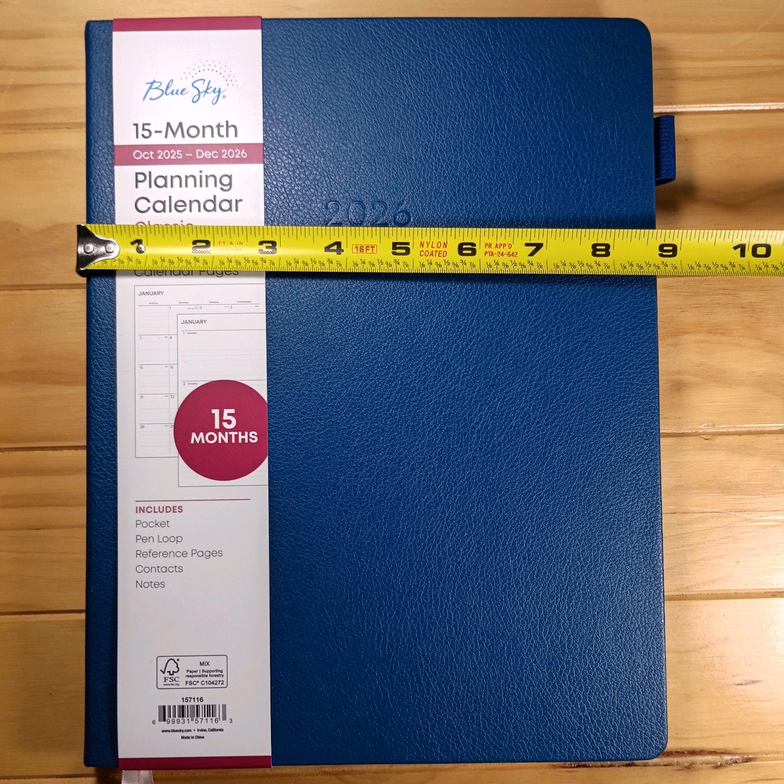 Blue Sky 15 Mont Oct 2025 – Dec 2026 Planning Calendar Hardcover 157116 New.