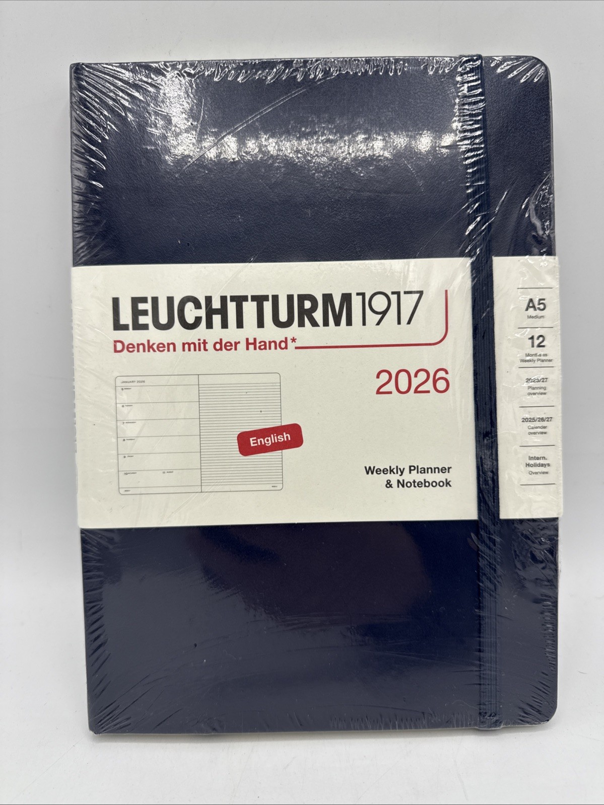 LEUCHTTURM1917 – Weekly Planner & Notebook 2026 Medium (A5) Navy Blue