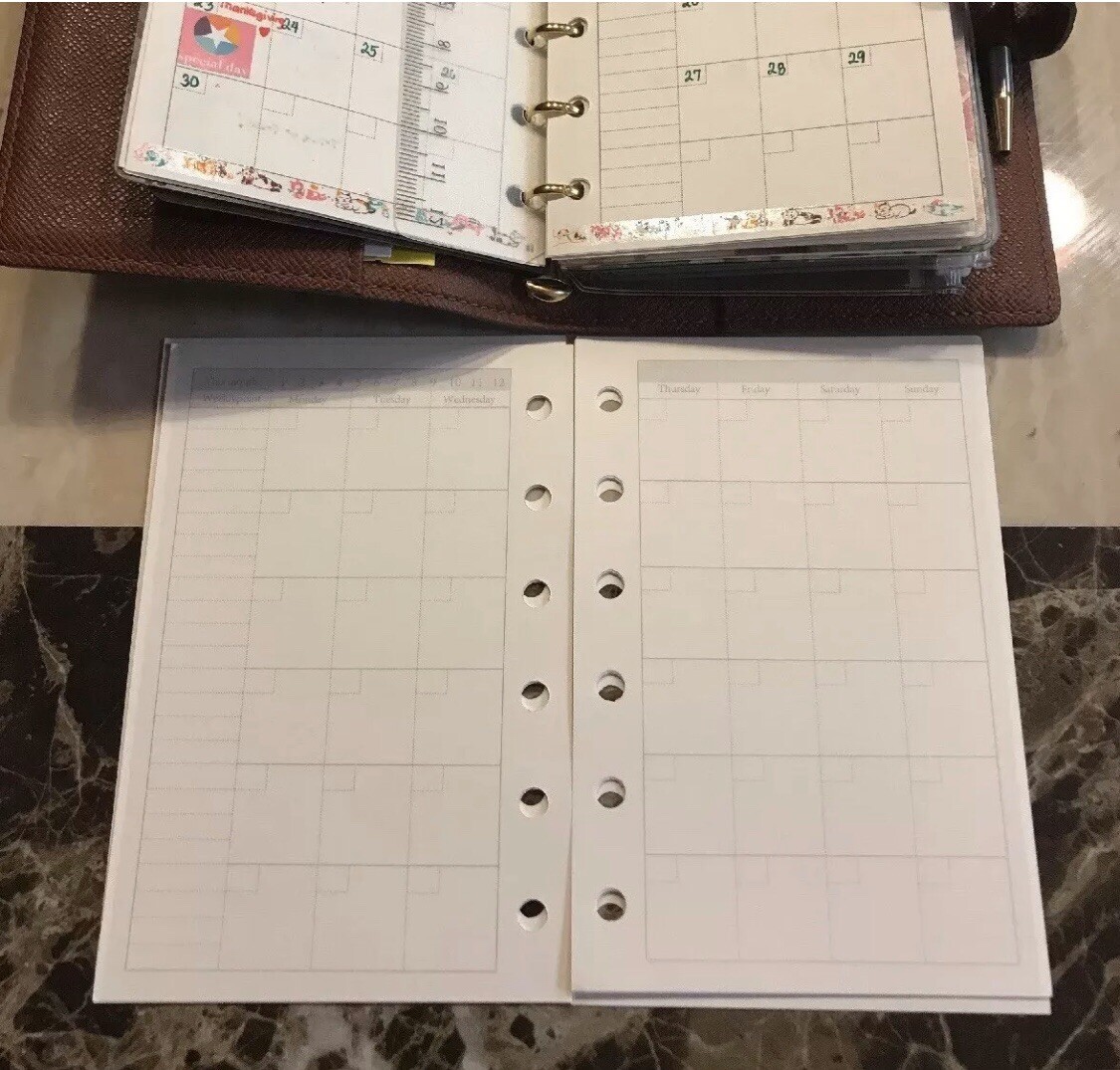 Agenda-PM-Inserts-Monthly-Weekly-Refills Fits For PM Size Agenda #023