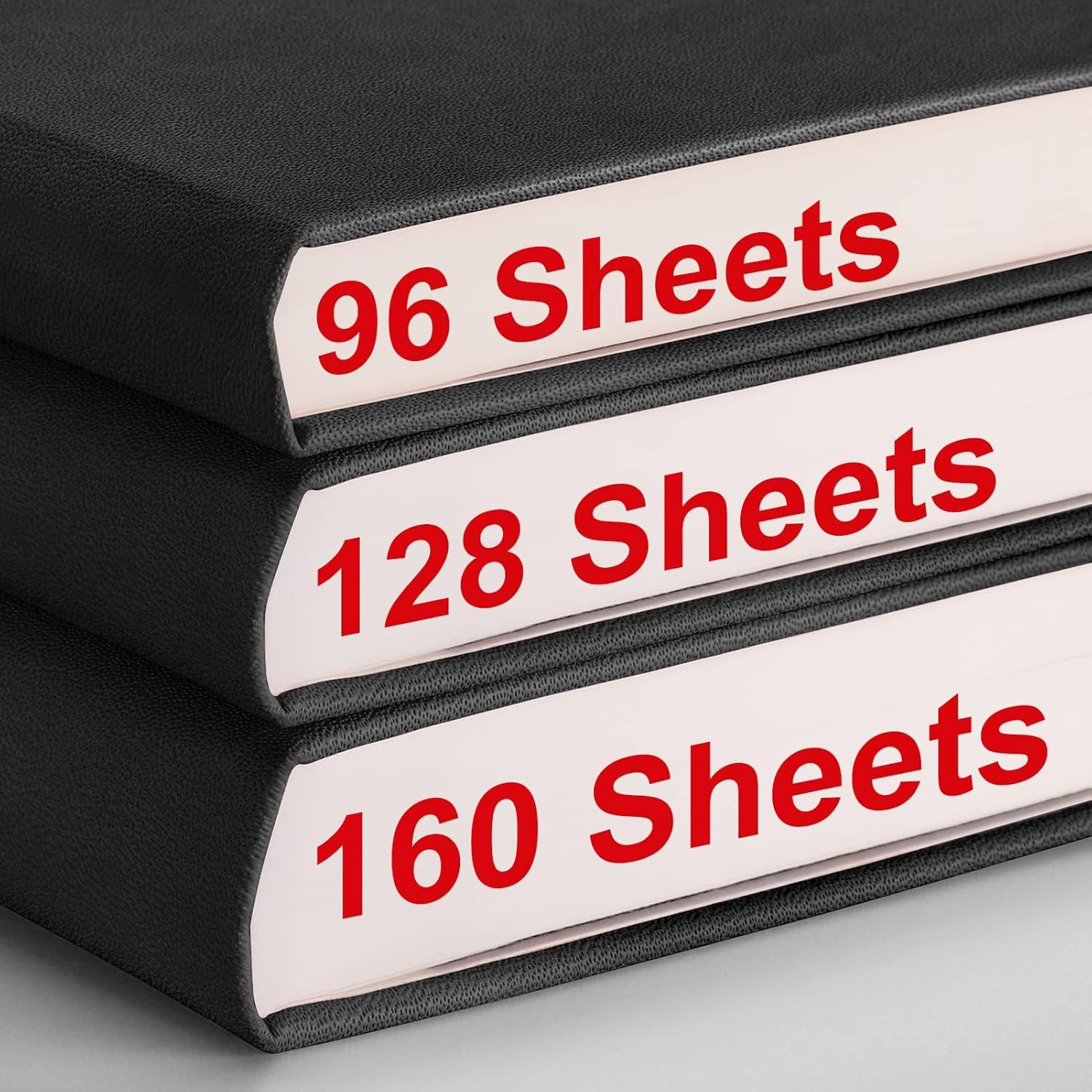 B5 Lined Journal Notebook 320 Numbered Pages 100 GSM Leather Soft Cover Black