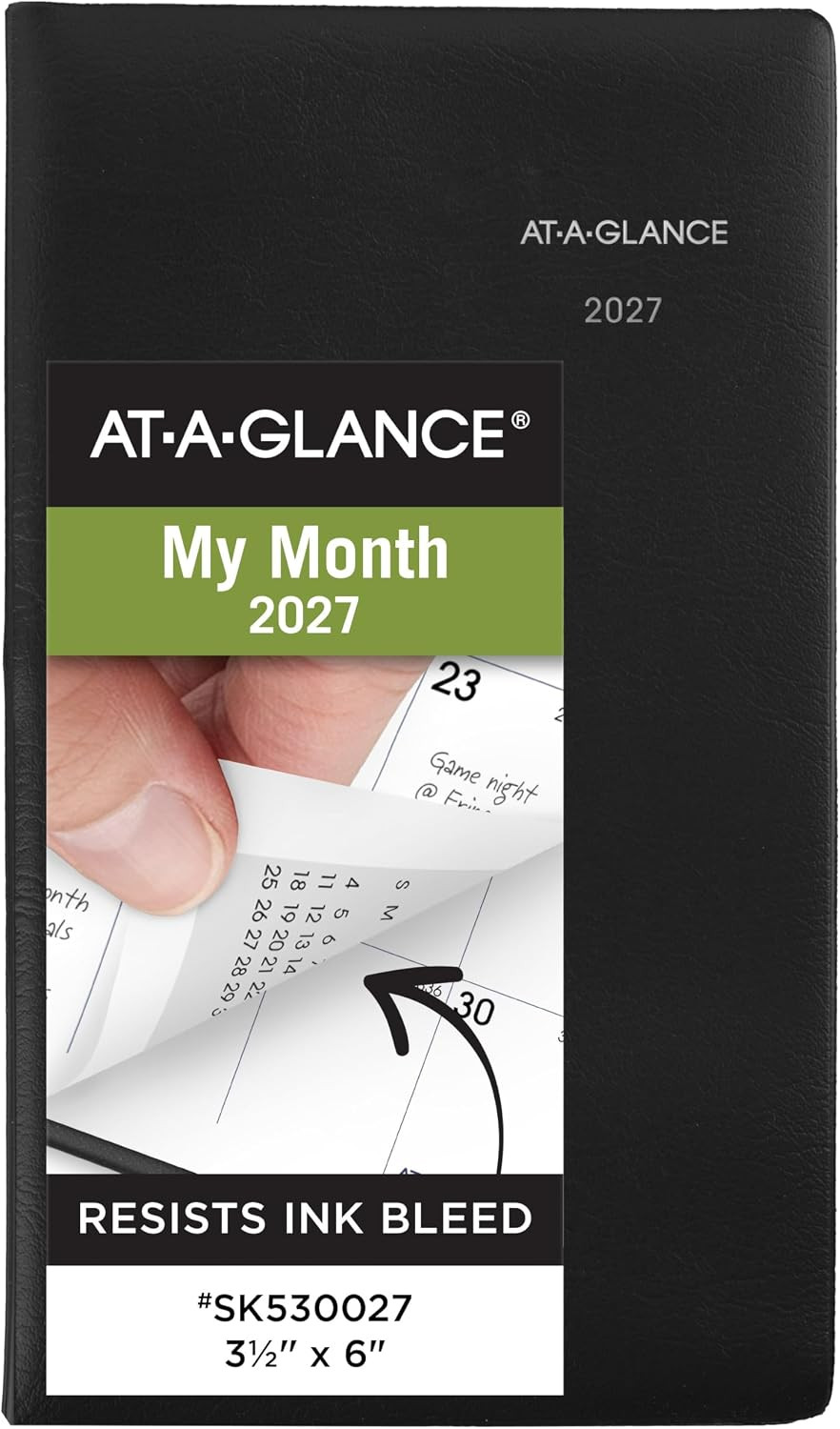 2027 Dayminder Pocket Planner, 14-Month Calendar, Black, 3.5″ x 6