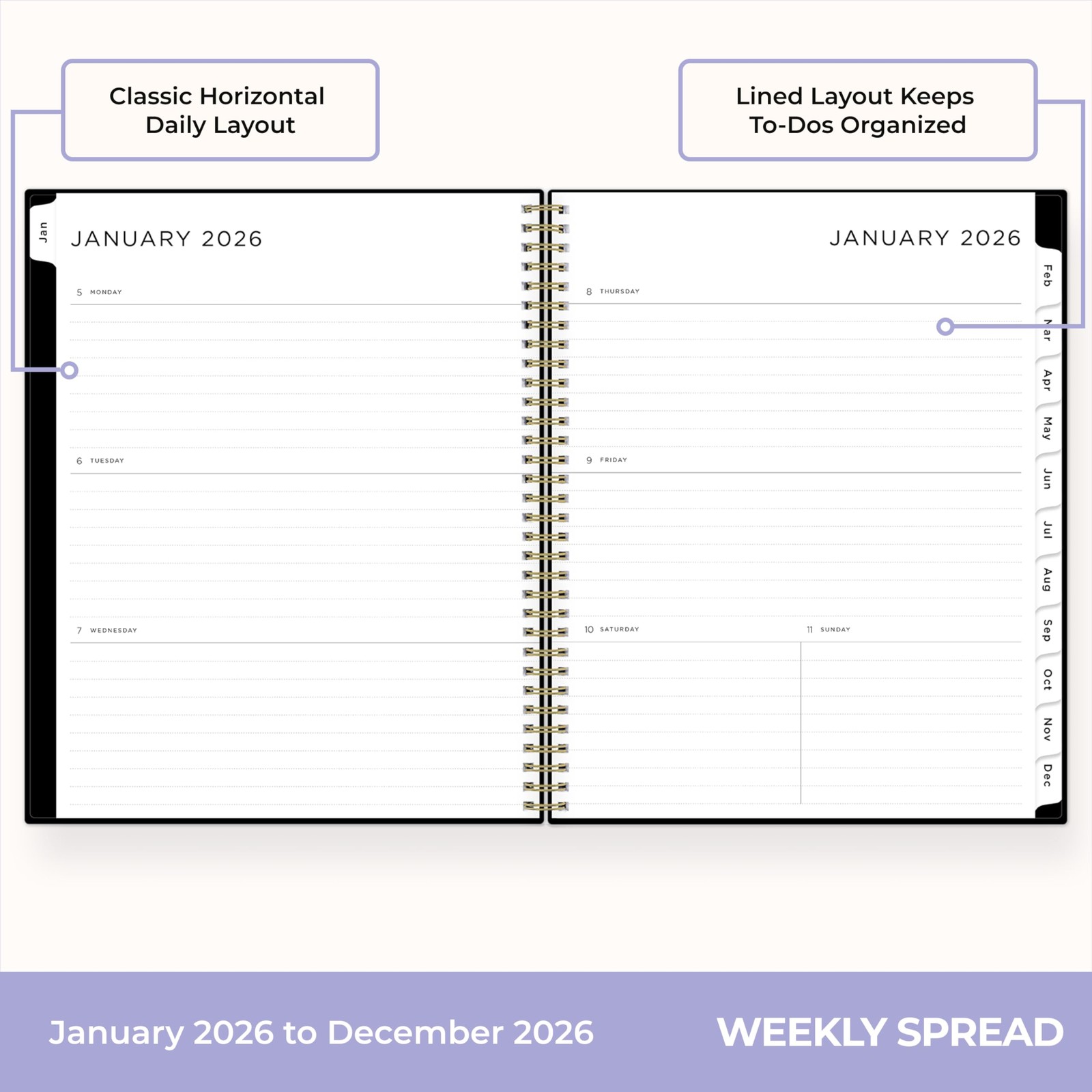 Ashley G 2026 Weekly and Monthly Planner Calendar, January 2026 – December 20…