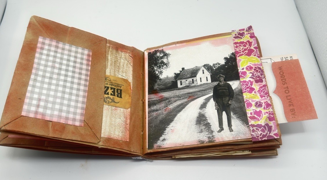 Hand Made Junk Journal Live Everyday With Intention. Medium Is Brown Paper Bags