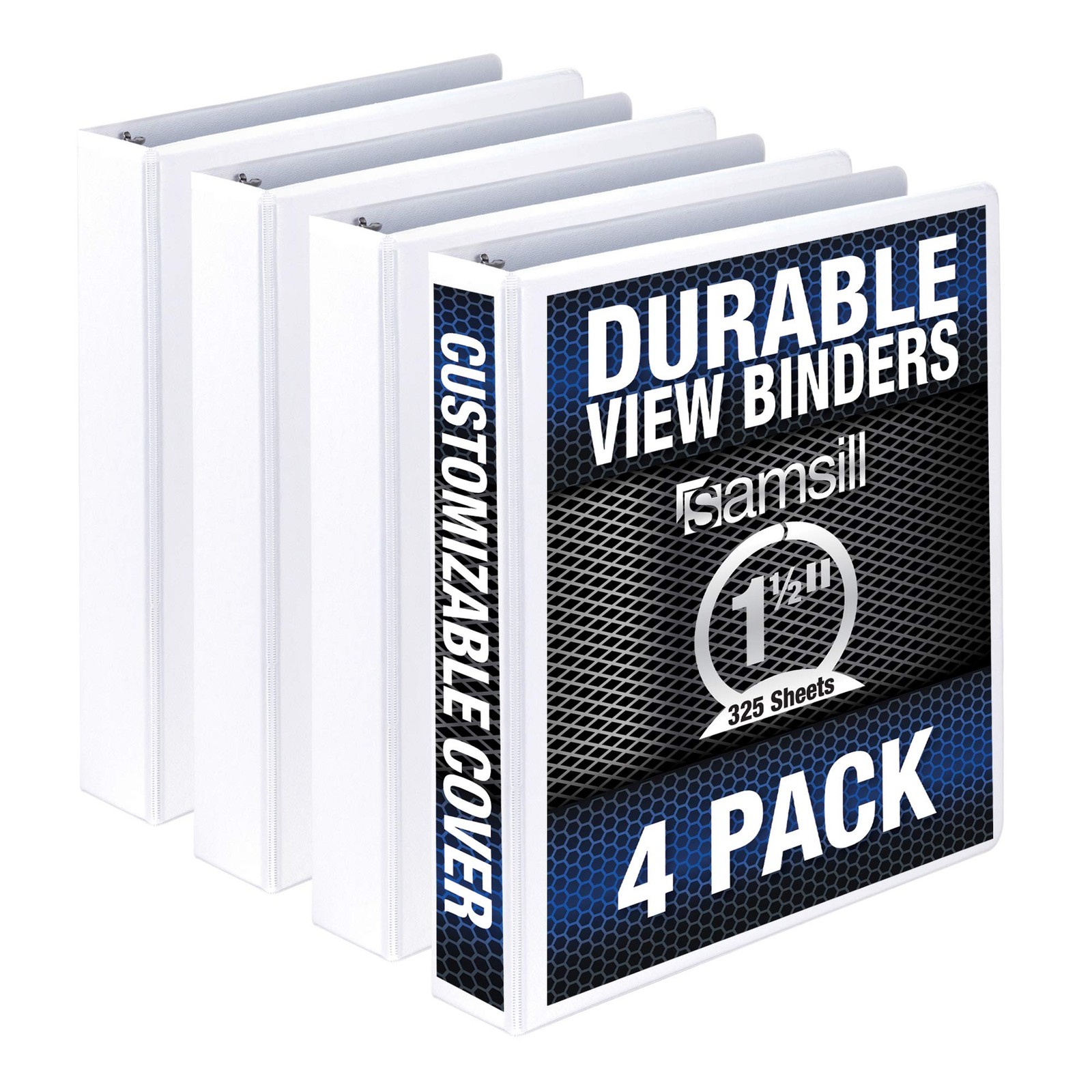 Samsill Durable 1.5 Inch Binder, Made in the USA, Round Ring 1.5-Inch, White