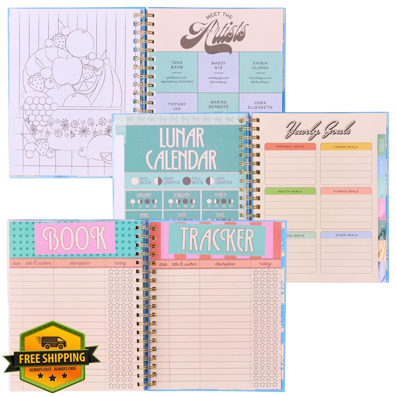 ban.do Medium Planner Icons 8.5″ x 6.5″ Aug 2026-Dec 2027
