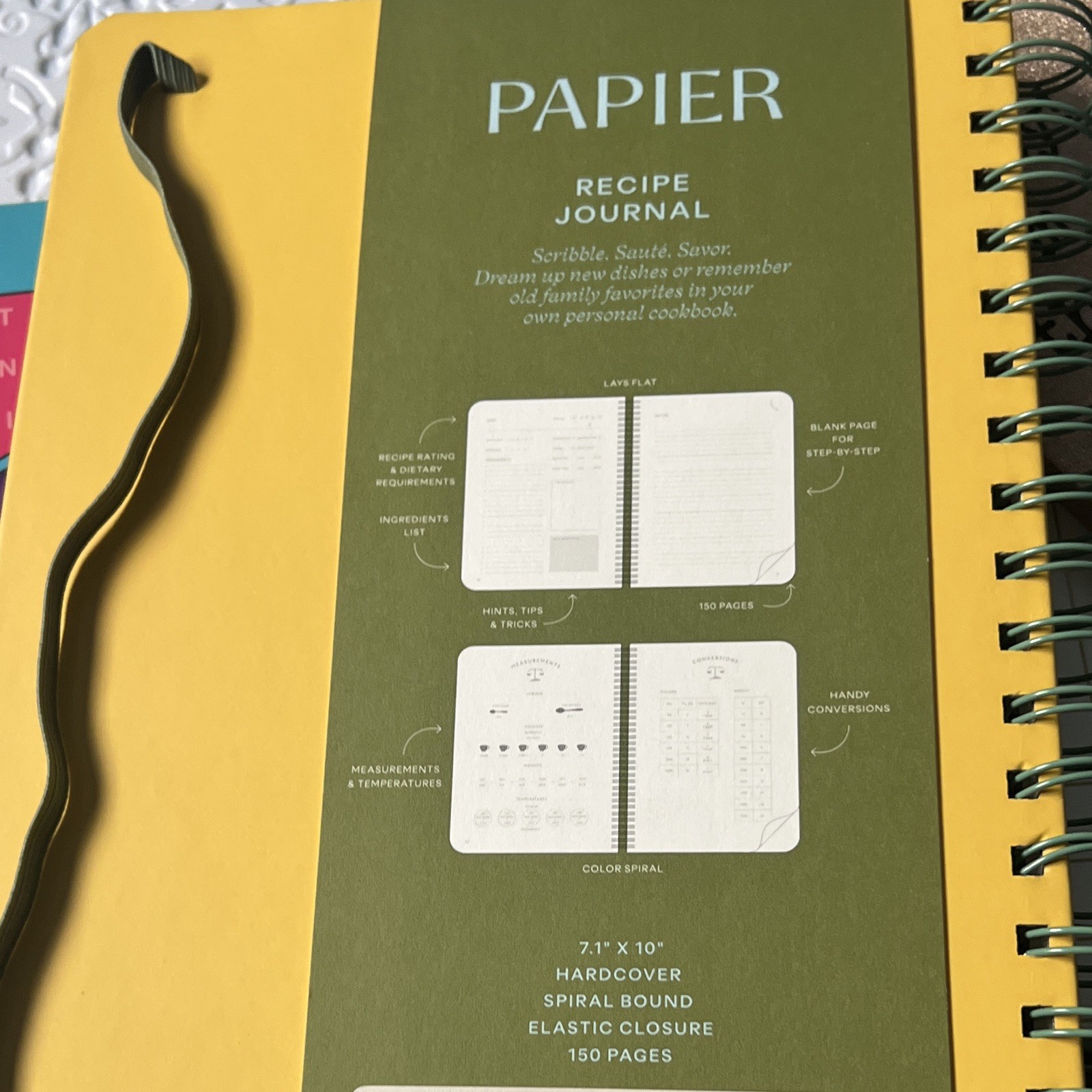 PAPIER Recipe Journal Spiral Bound Hardcover “A Home”