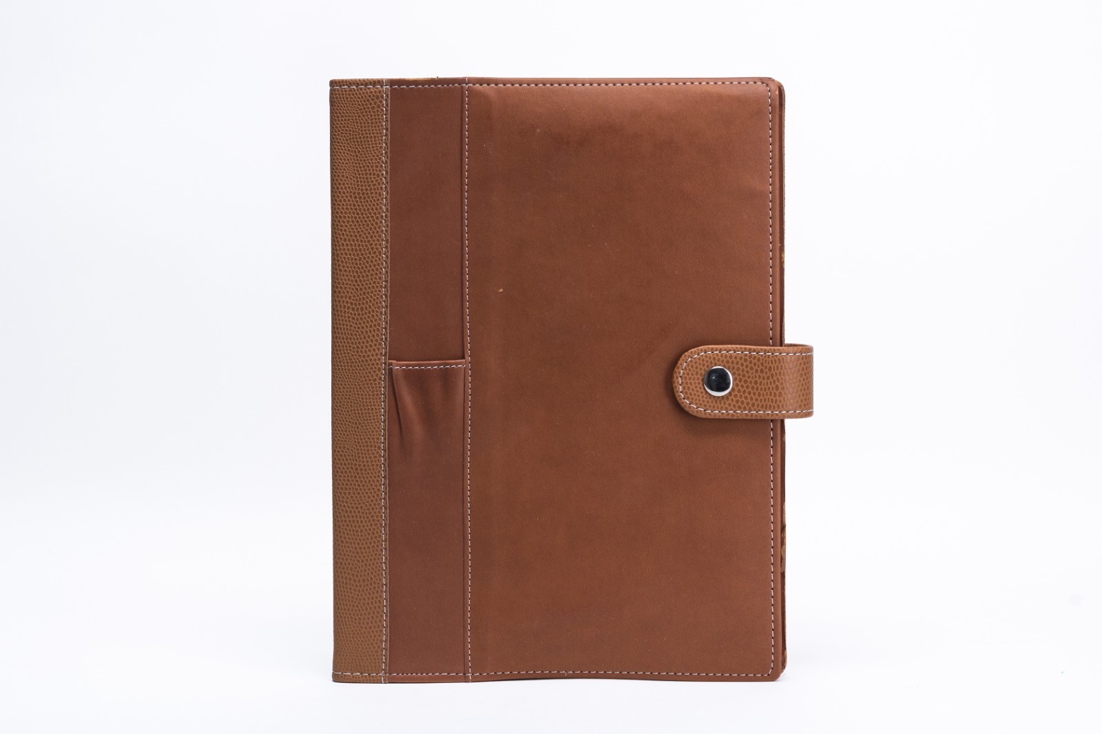 Notebook / Organizer + Pen Holder – Brown Leatherette Padfolio