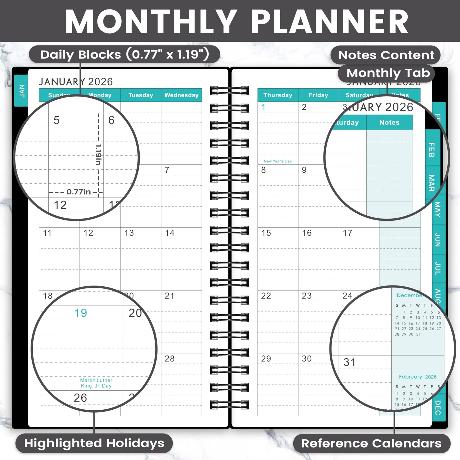 2026-2028 Pocket Calendar/Planner – 3 Year Monthly Pocket Planner 2026-2028 f…