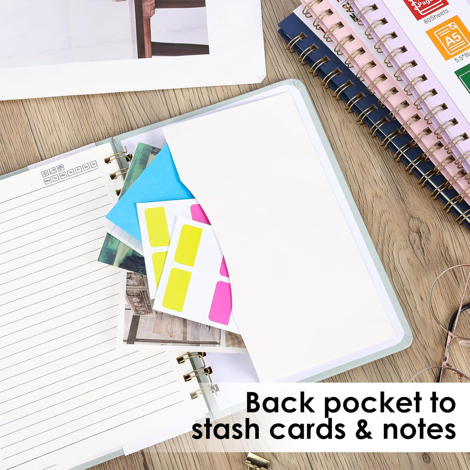 Spiral Notebook for Women, A5 Spiral Journal Notebooks, 160Pages Lined Hardcover
