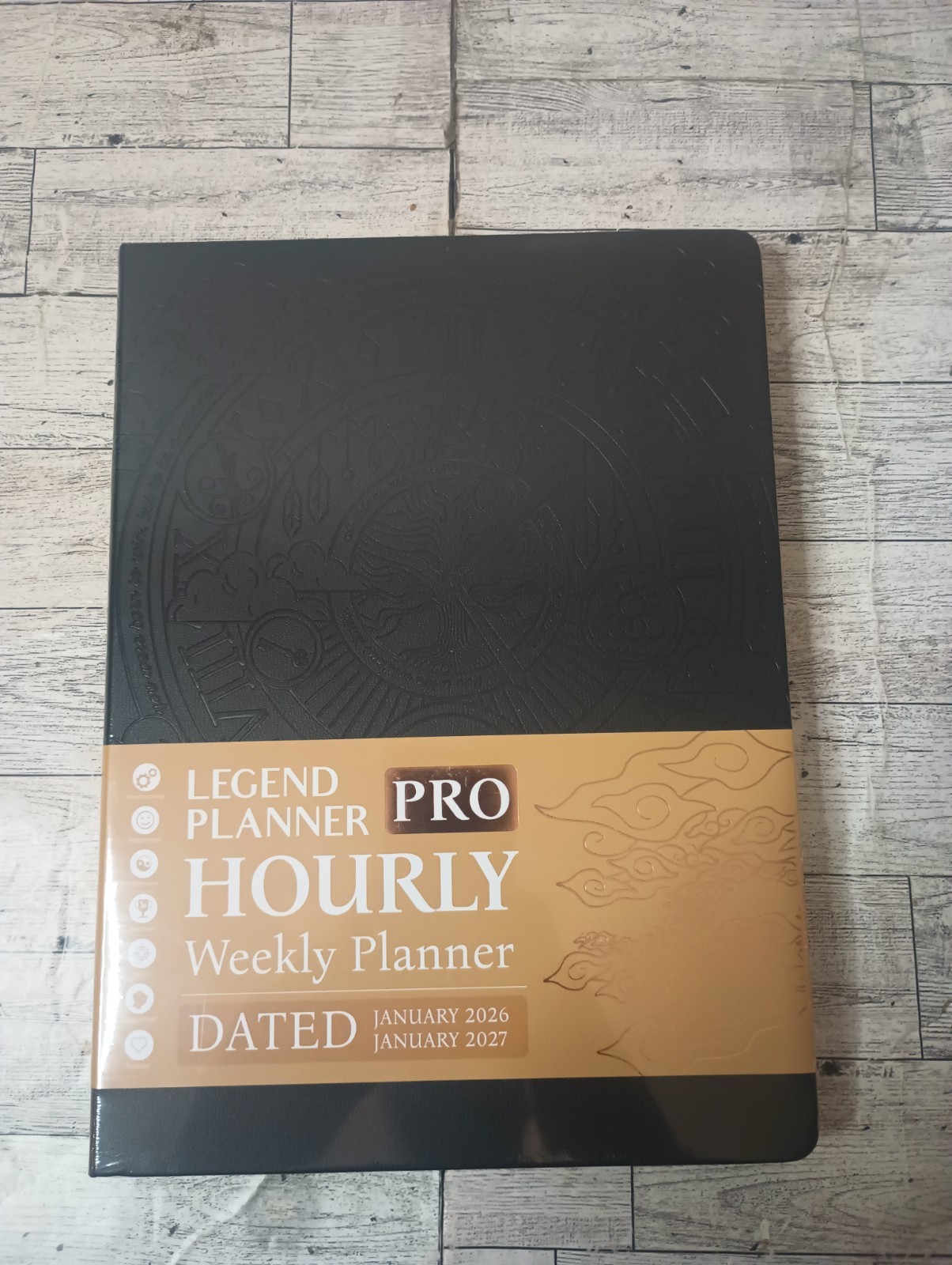 Legend Hourly Schedule Planner PRO Dated Jan 2026-Jan 2027 – A4 (8.5″ x 11″)