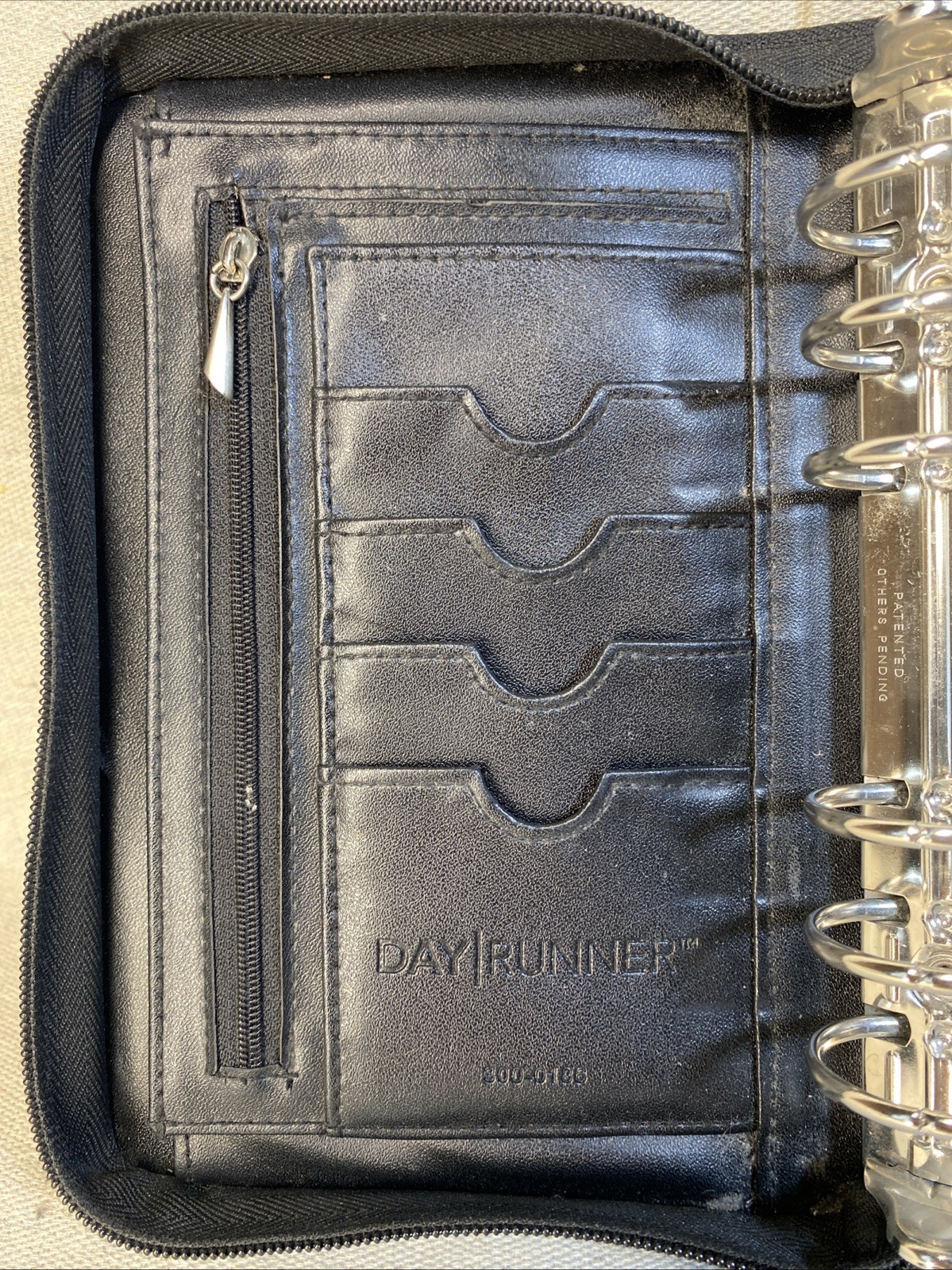 Day Runner Burgundy/Red Faux Croc Zip Planner Binder Organizer Wallet 6 Ring Vtg