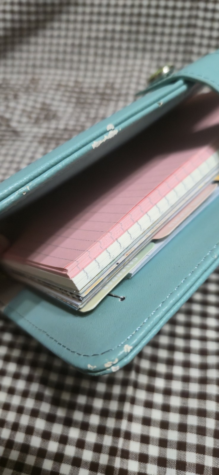 Webster’s Pages Personal Size Planner 6 Ring Binder Organizer. Turquoise. *flaw*