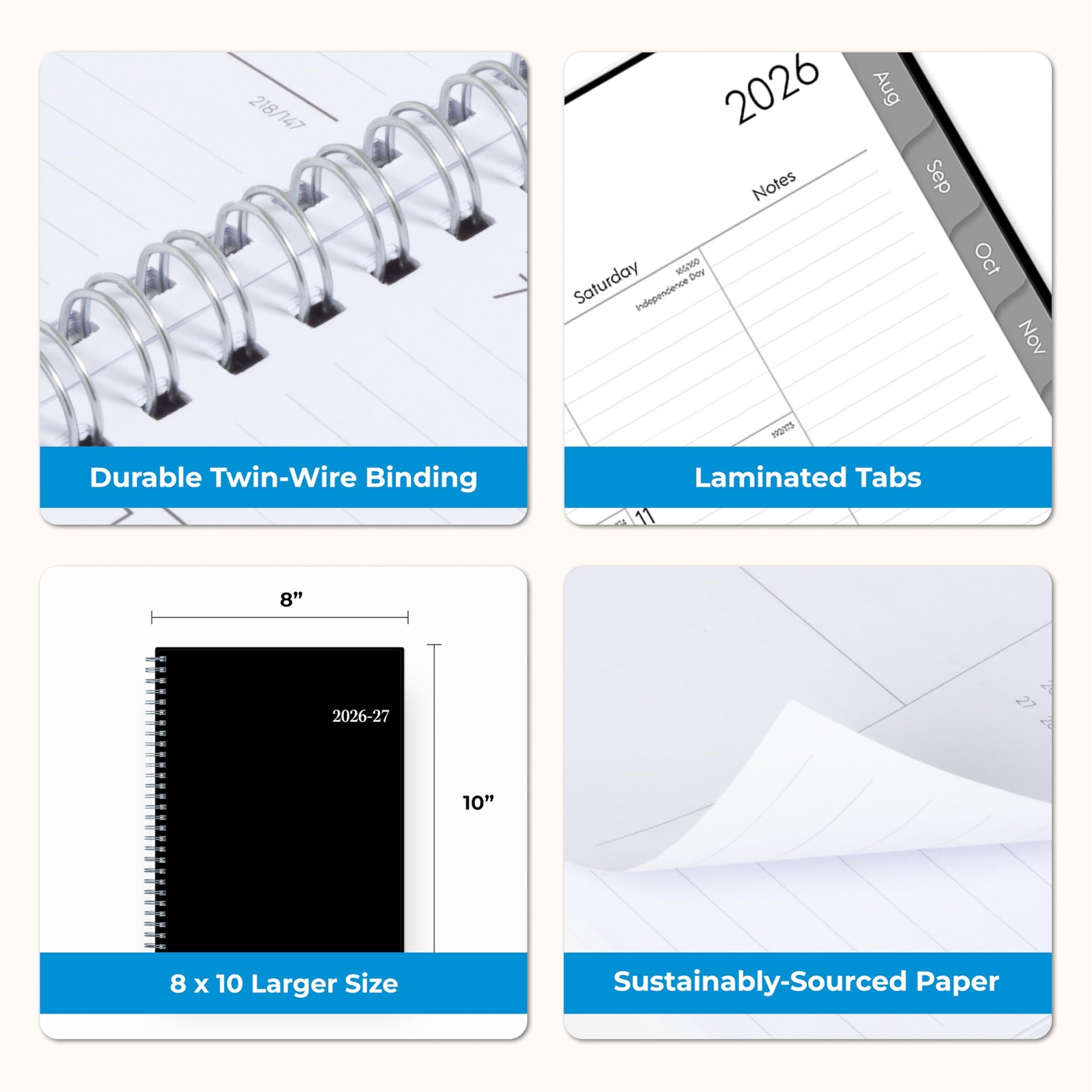Blue Sky Weekly and Monthly Academic Year 8″ x 10.875″, Dainian- 2026/2027