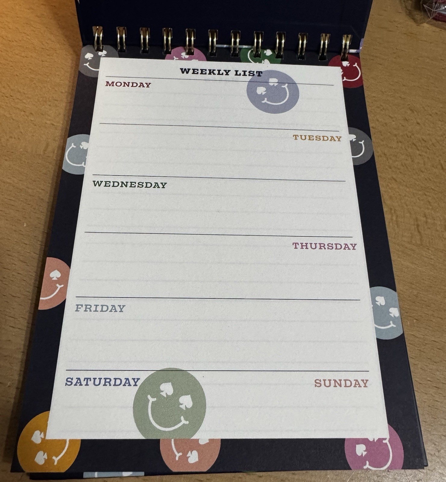 Kate Spade Smiley Face Weekly Planner, New