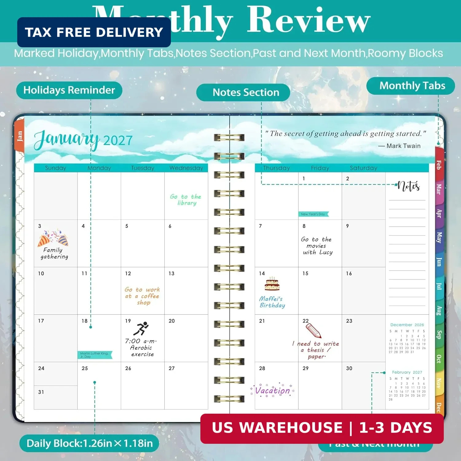 2027 Planner – 2027 Planner Weekly and Monthly, JAN 2027 – DEC 2027, 6.5″ x 8.5″