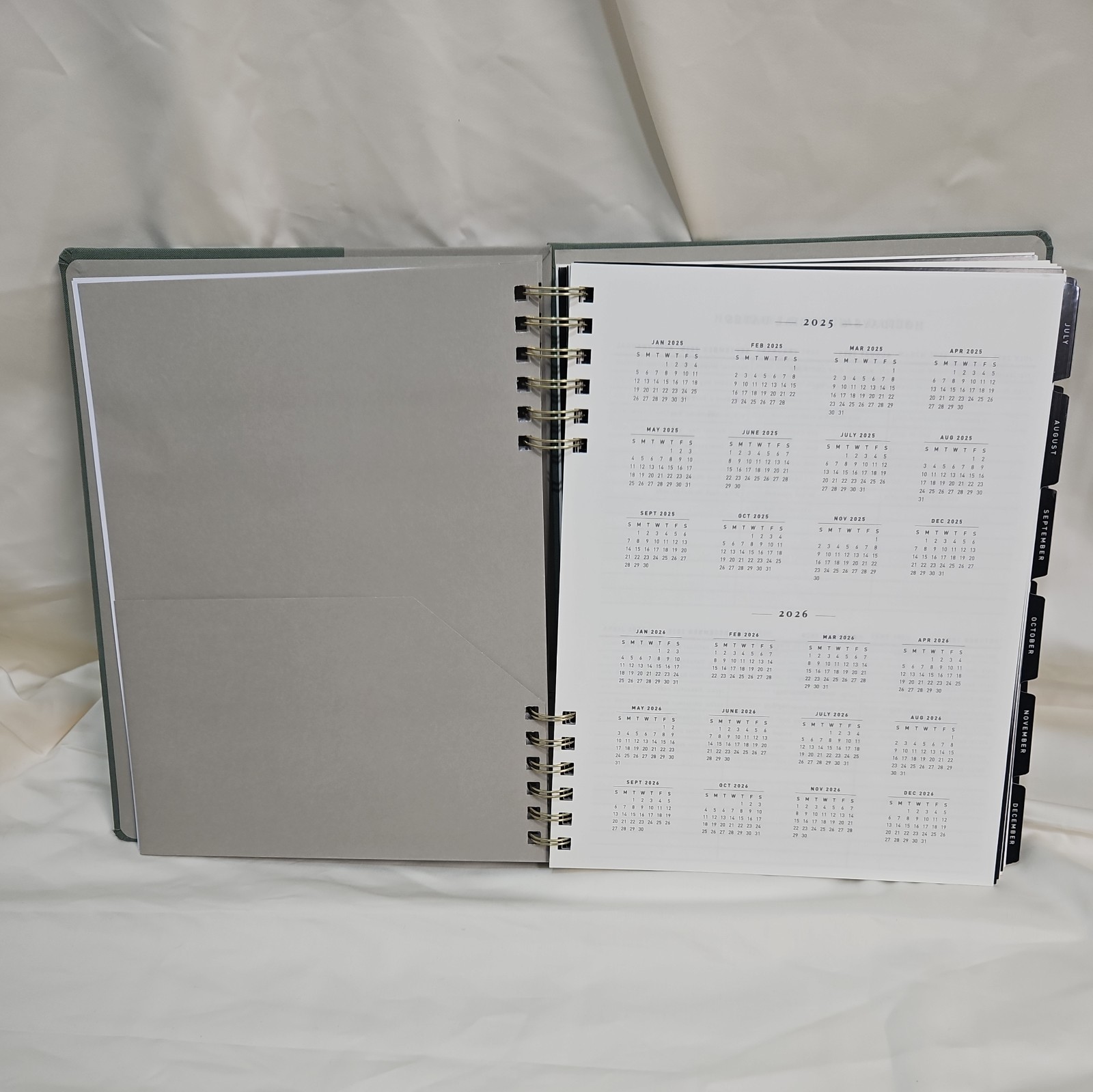 Altitude 8.5×11 2025-2026 Weekly Monthly Planner Dark Sage Warm Gray